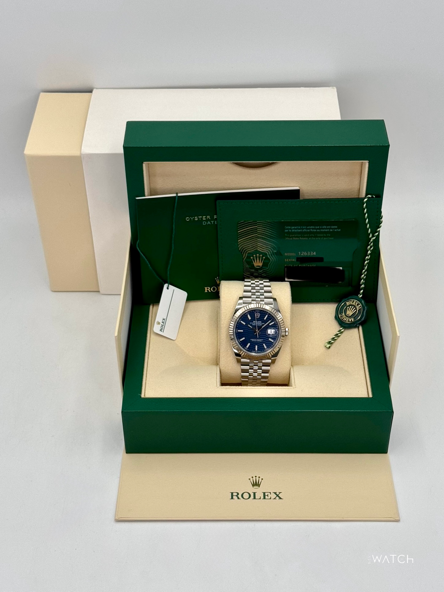 2022 Rolex Datejust 41mm 126334 Stainless Steel Jubilee Blue Motif Dial