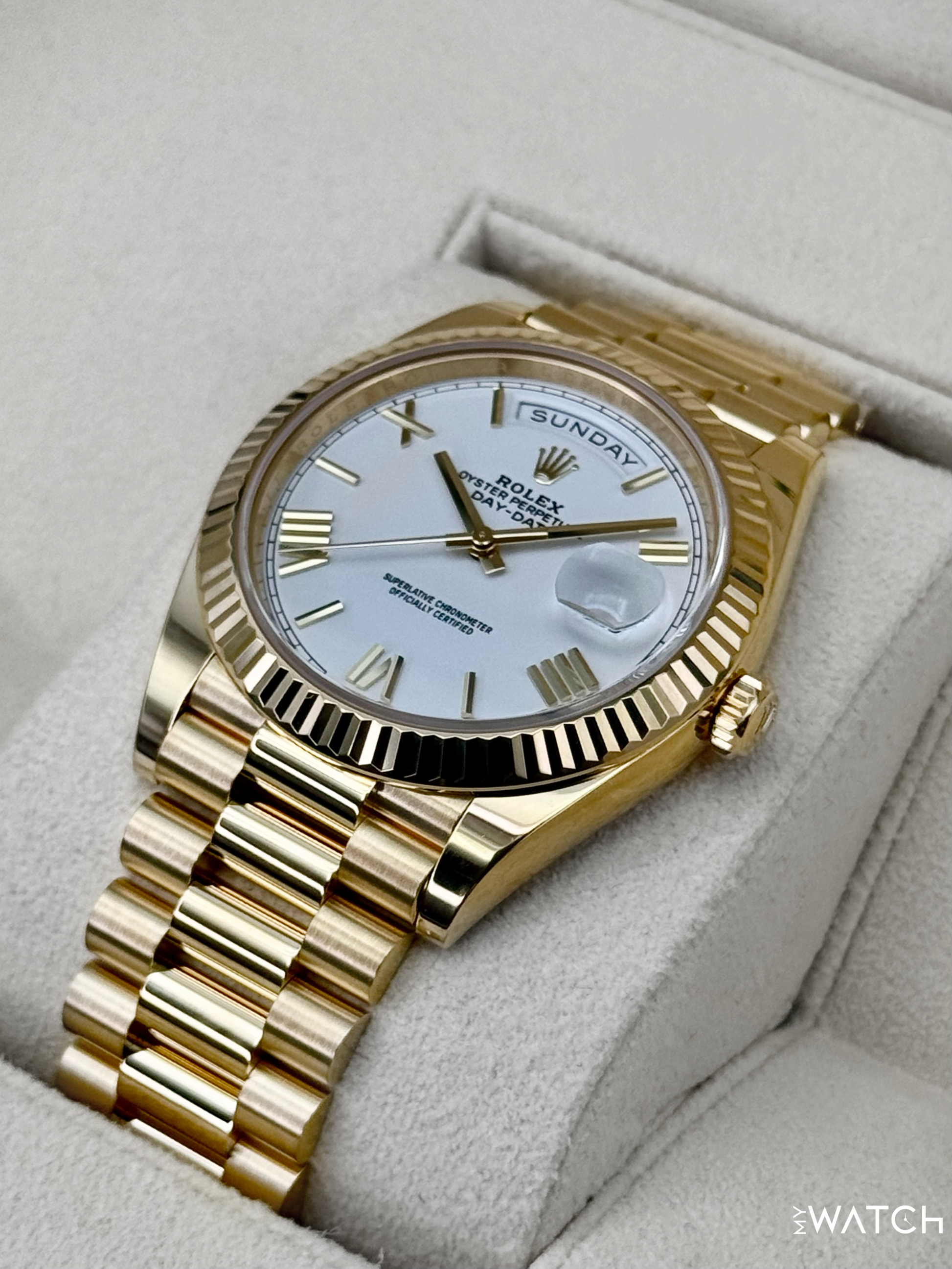 NEW 2025 Rolex Day-Date 40mm 228238 Presidential White Dial - MyWatchLLC