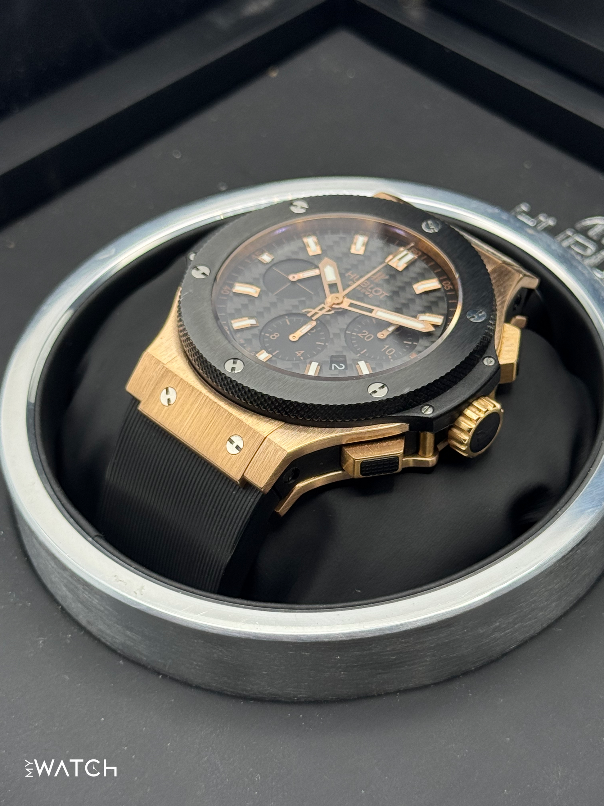 2011 Hublot Big Bang Chronograph 44mm 301.PM.1780.RX Rose Gold Black Dial - MyWatchLLC