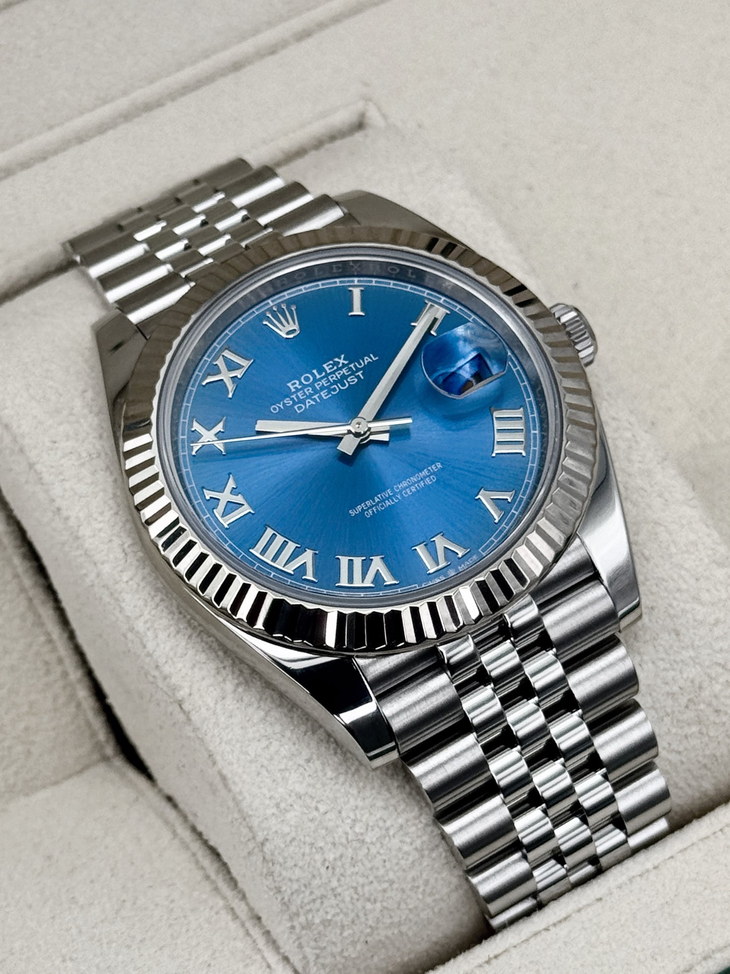 2025 Rolex Datejust 41mm 126334 Stainless Steel Jubilee Azzurro Blue Dial