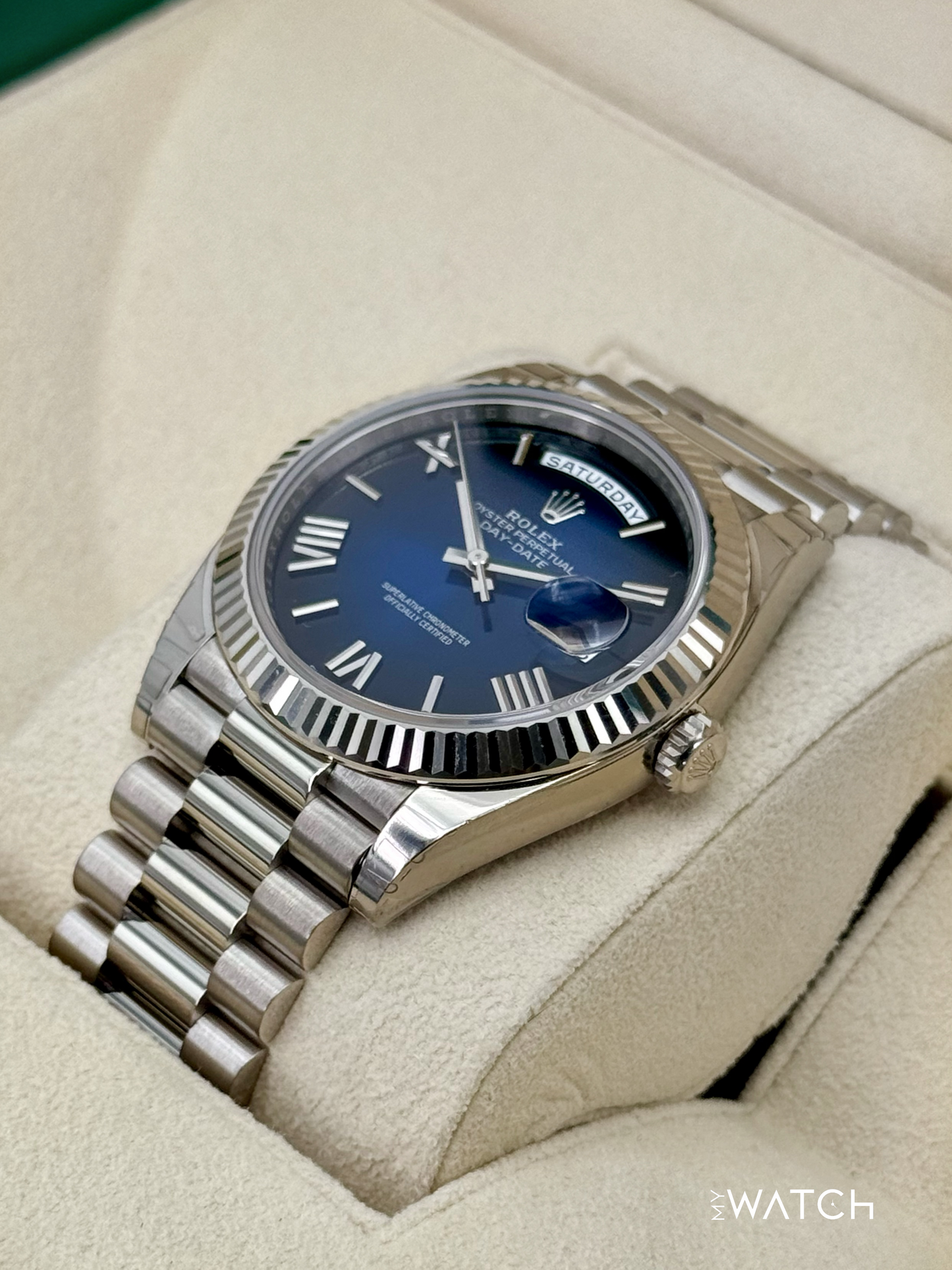 2025 Rolex Day-Date 40mm 228239 Presidential Blue Ombre Dial