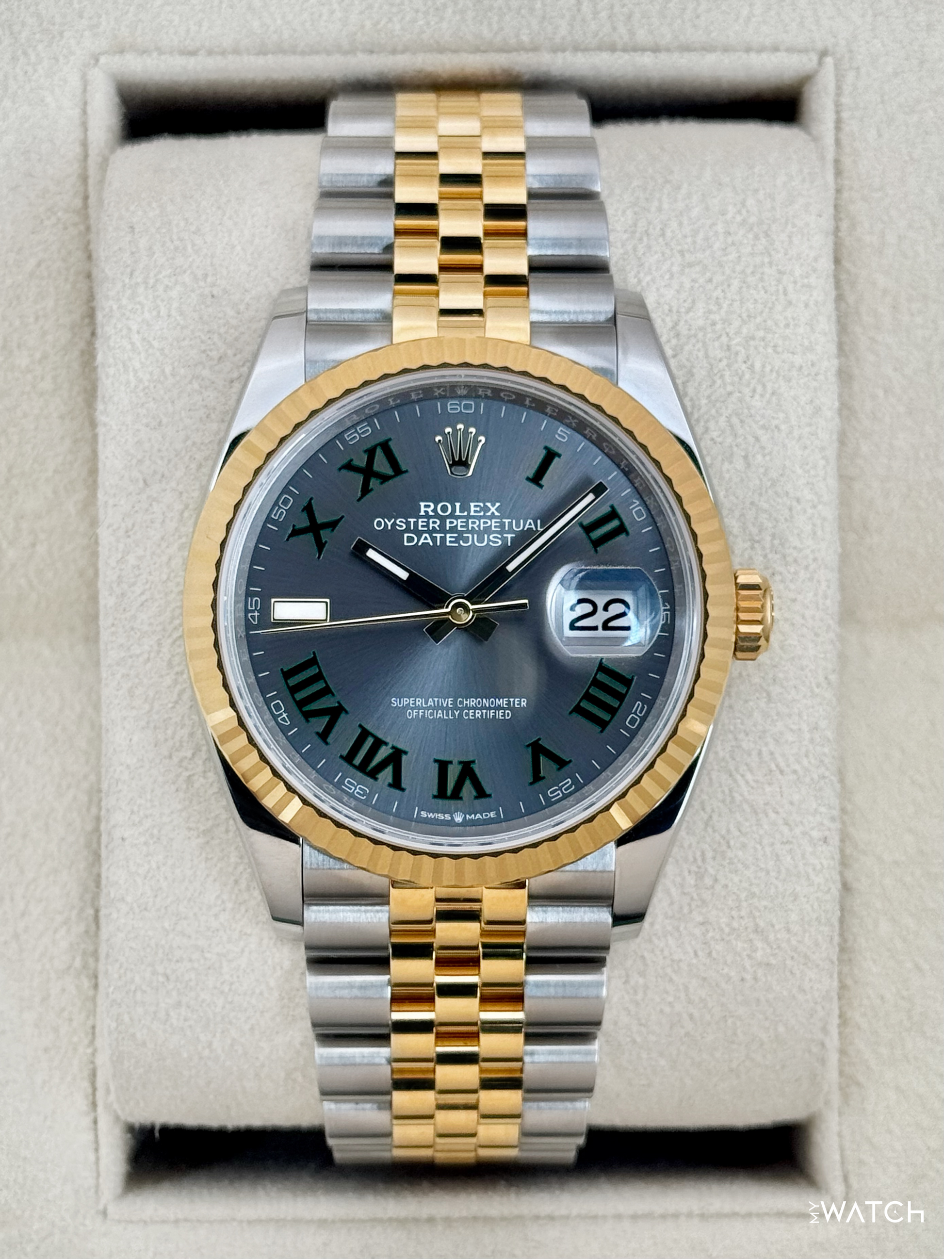 2025 Rolex Datejust 36mm 126233 Two-Tone Jubilee Wimbledon Dial - MyWatchLLC