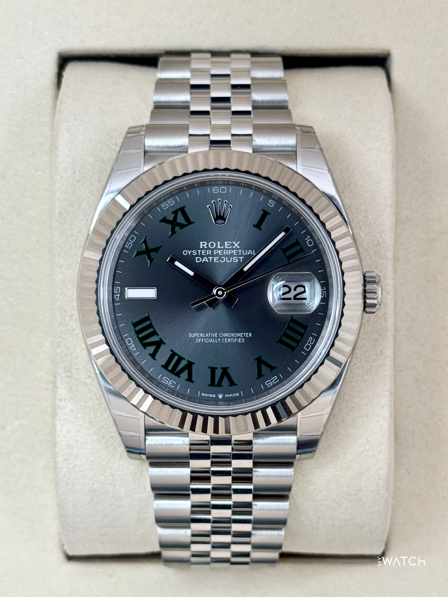 NEW 2026 Rolex Datejust 41mm 126334 Jubilee Wimbledon Dial (STICKERED) - MyWatchLLC