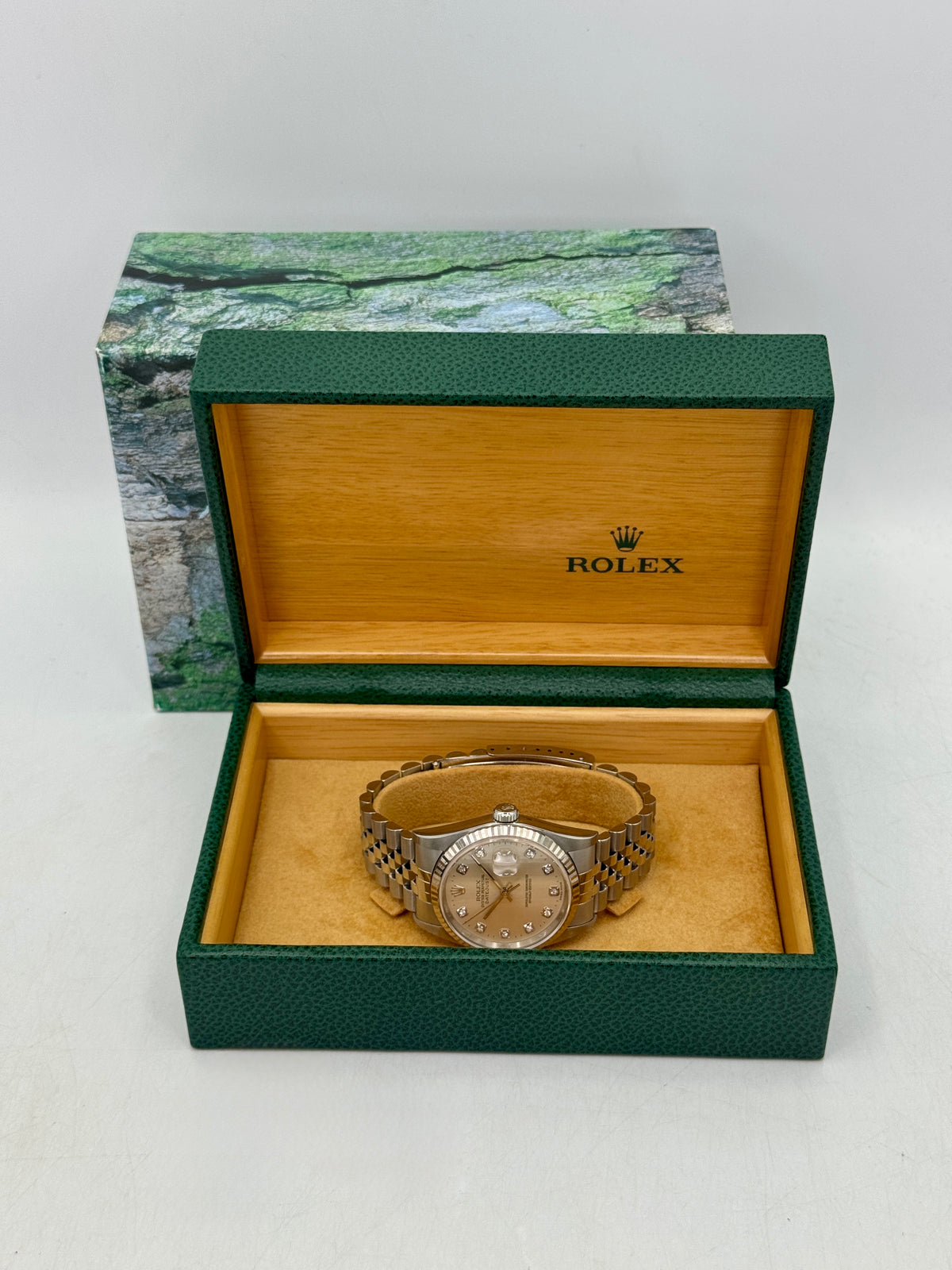 2004 Rolex Datejust 36mm 16234 Stainless Steel Jubilee Silver Diamond Dial (Collectors Set)