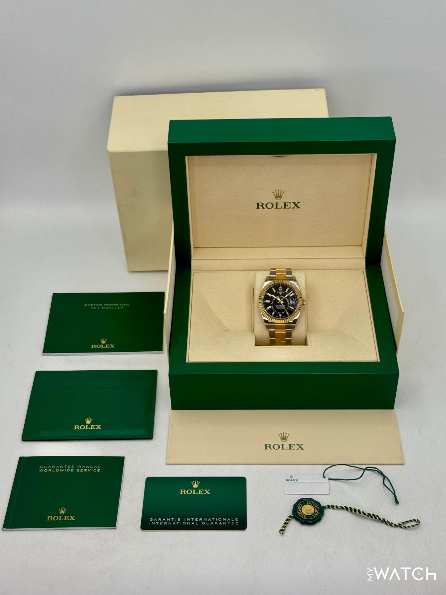 2021 Rolex Sky-Dweller 42mm 326933 Two-Tone Oyster Black Dial - MyWatchLLC
