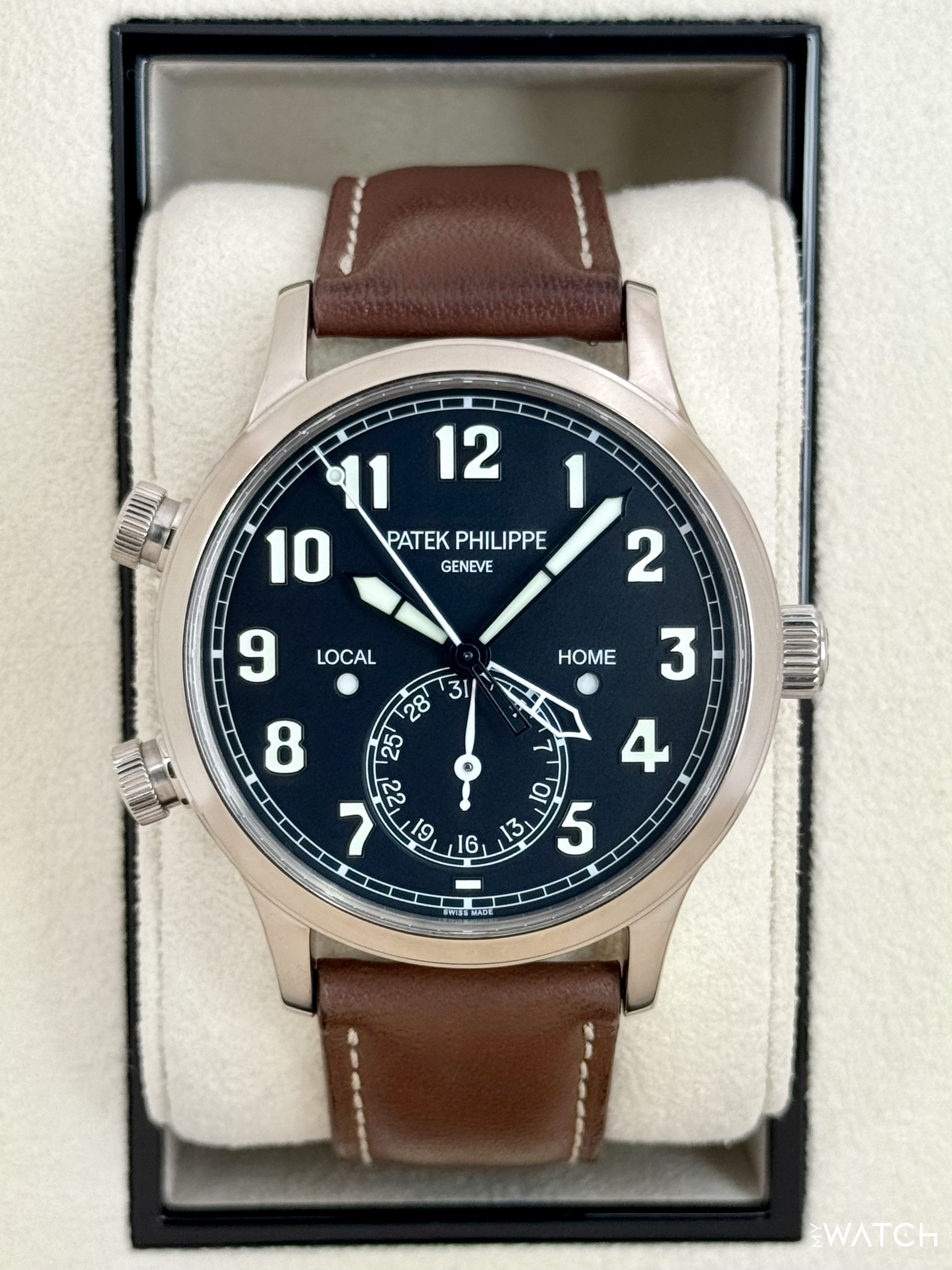 2023 Patek Philippe Pilot Time Travel 42mm 5524G White Gold Black Dial - MyWatchLLC
