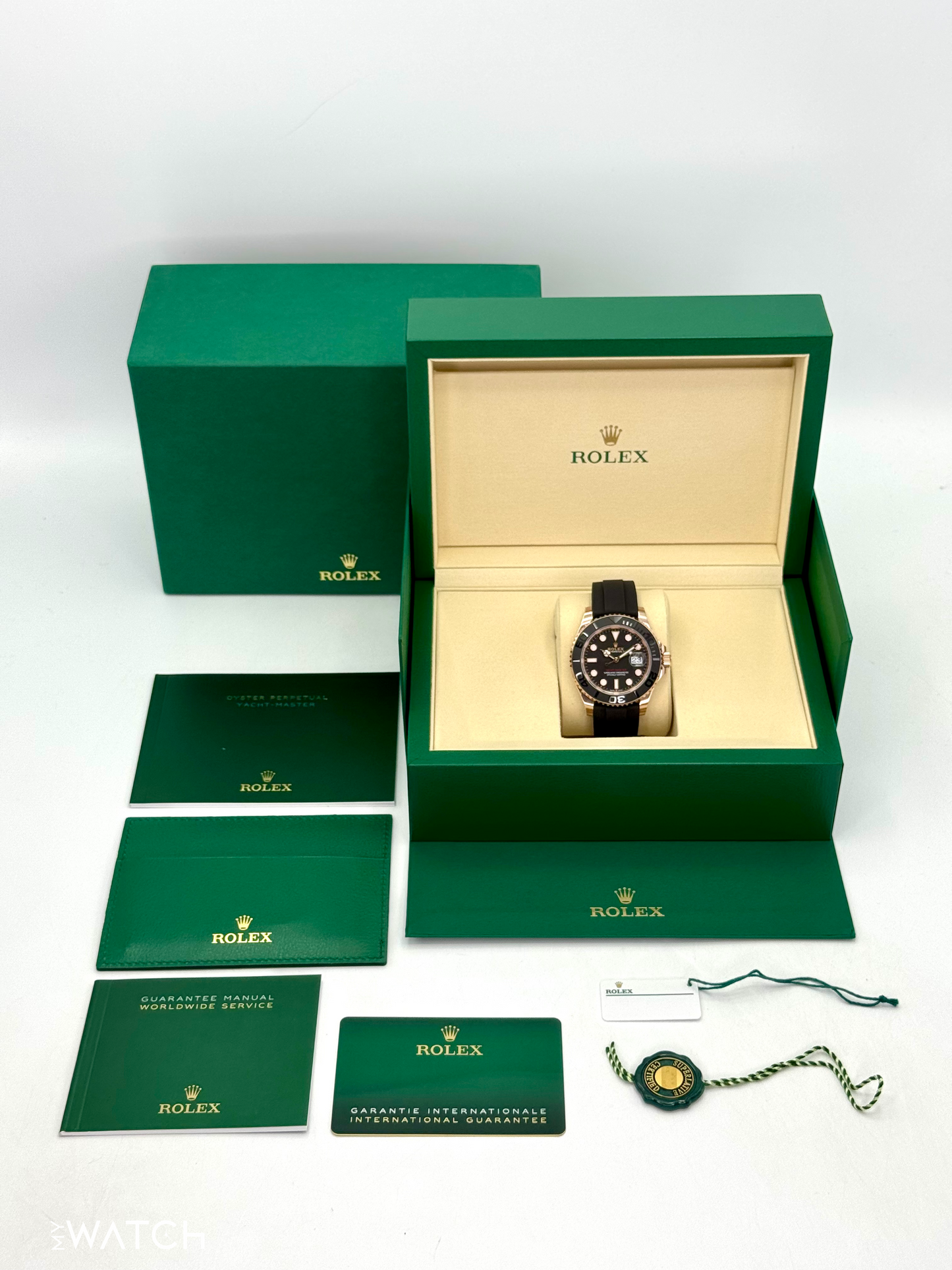 New 2025 Rolex Yacht-Master 40mm 126655 Rose Gold Oysterflex Black Dial