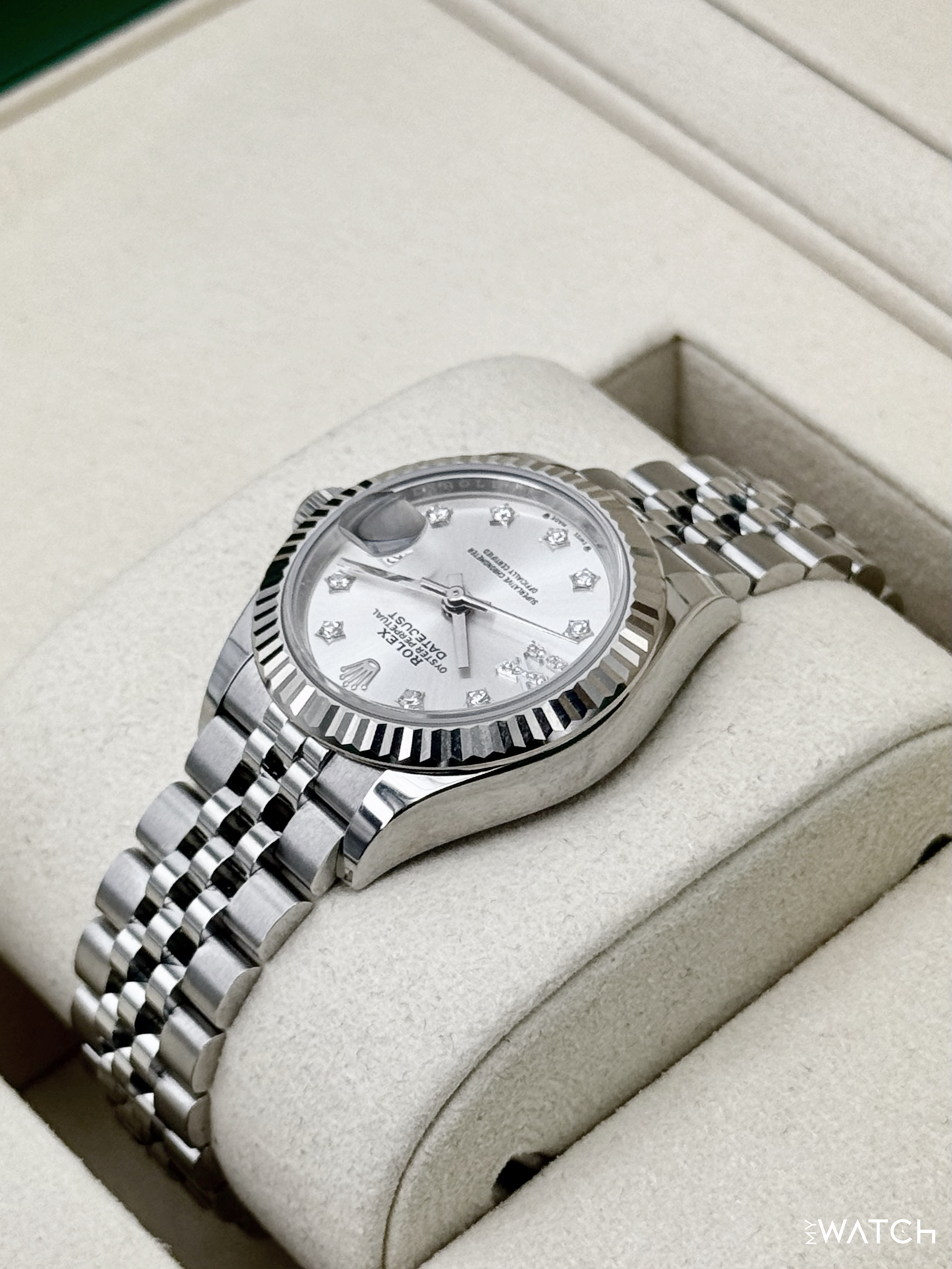 NEW 2025 Rolex Lady Datejust 28mm 279174 Stainless Steel Jubilee Silver Star Diamond Dial - MyWatchLLC