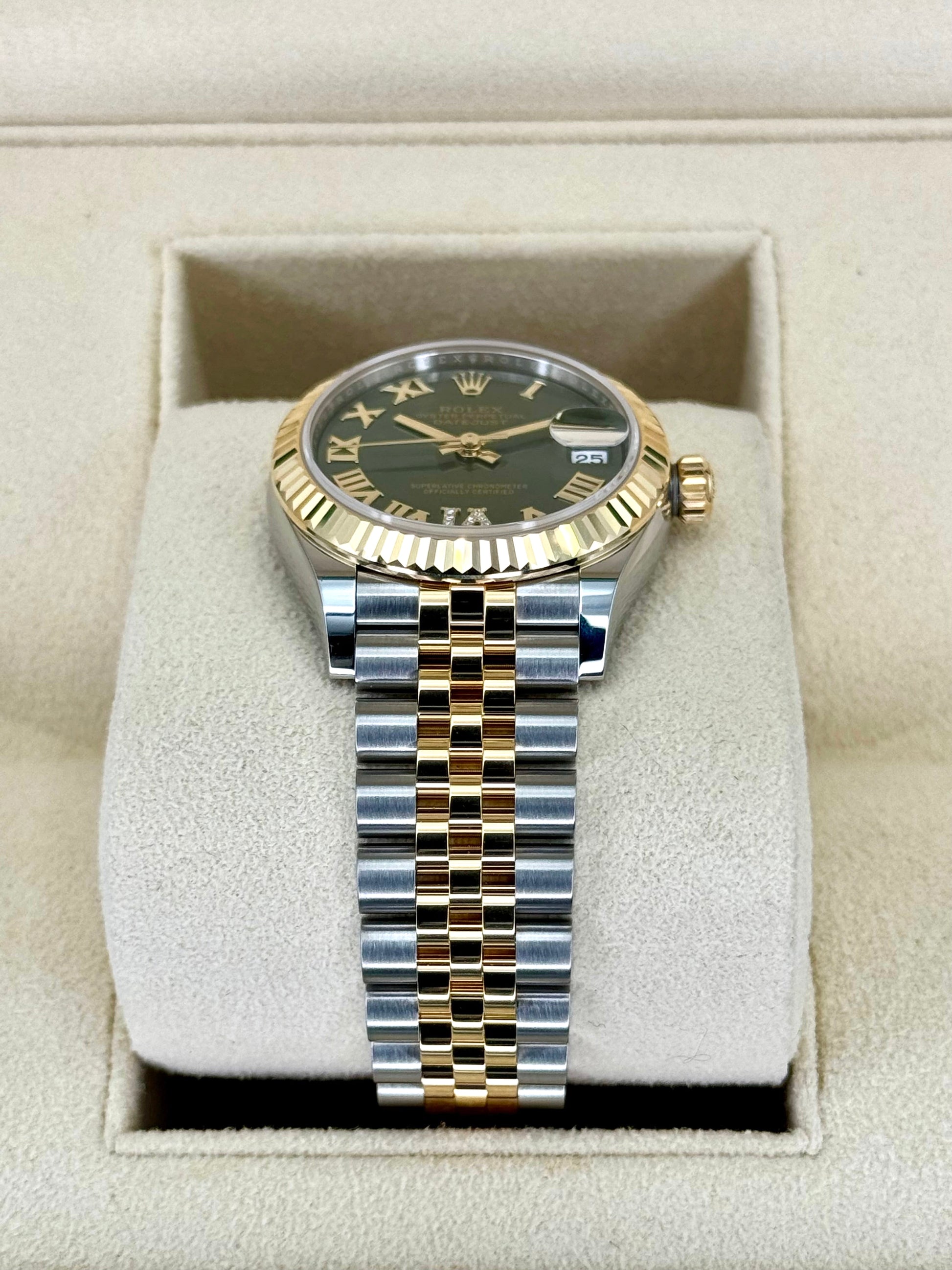 NEW 2023 Rolex Ladies Datejust 31mm 278273 Jubilee Green Dial - MyWatchLLC