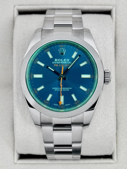 2020 Rolex Milgauss 40mm 116400GV Stainless Steel Blue Dial