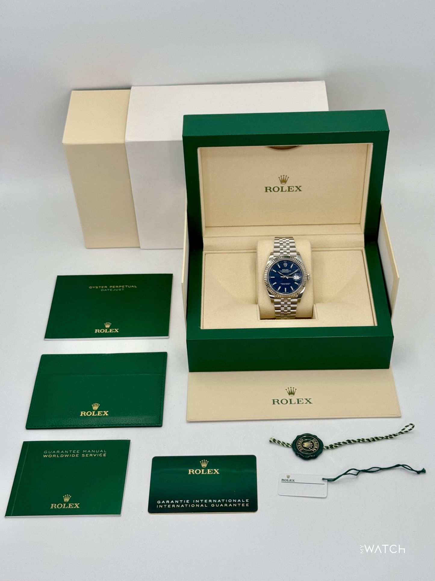 2022 Rolex Datejust 41mm 126334 Stainless Steel Jubilee Blue Motif Dial