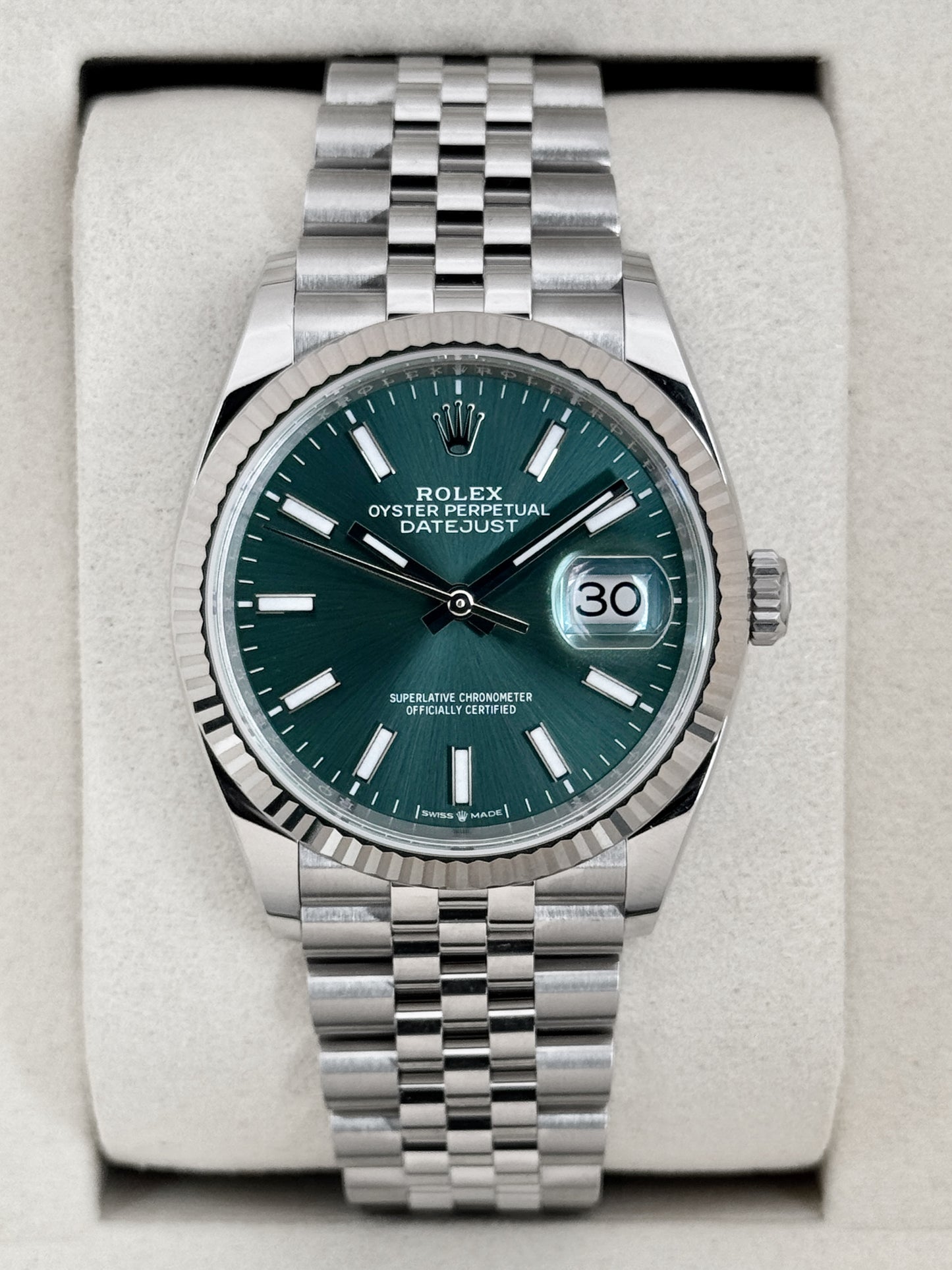 NEW 2026 Rolex Datejust 36mm 126234 Stainless Steel Jubilee Mint Green Dial