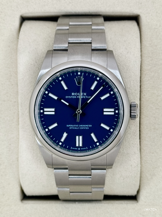2026 Rolex Oyster Perpetual 41mm 134300 Med Blue Dial - MyWatchLLC