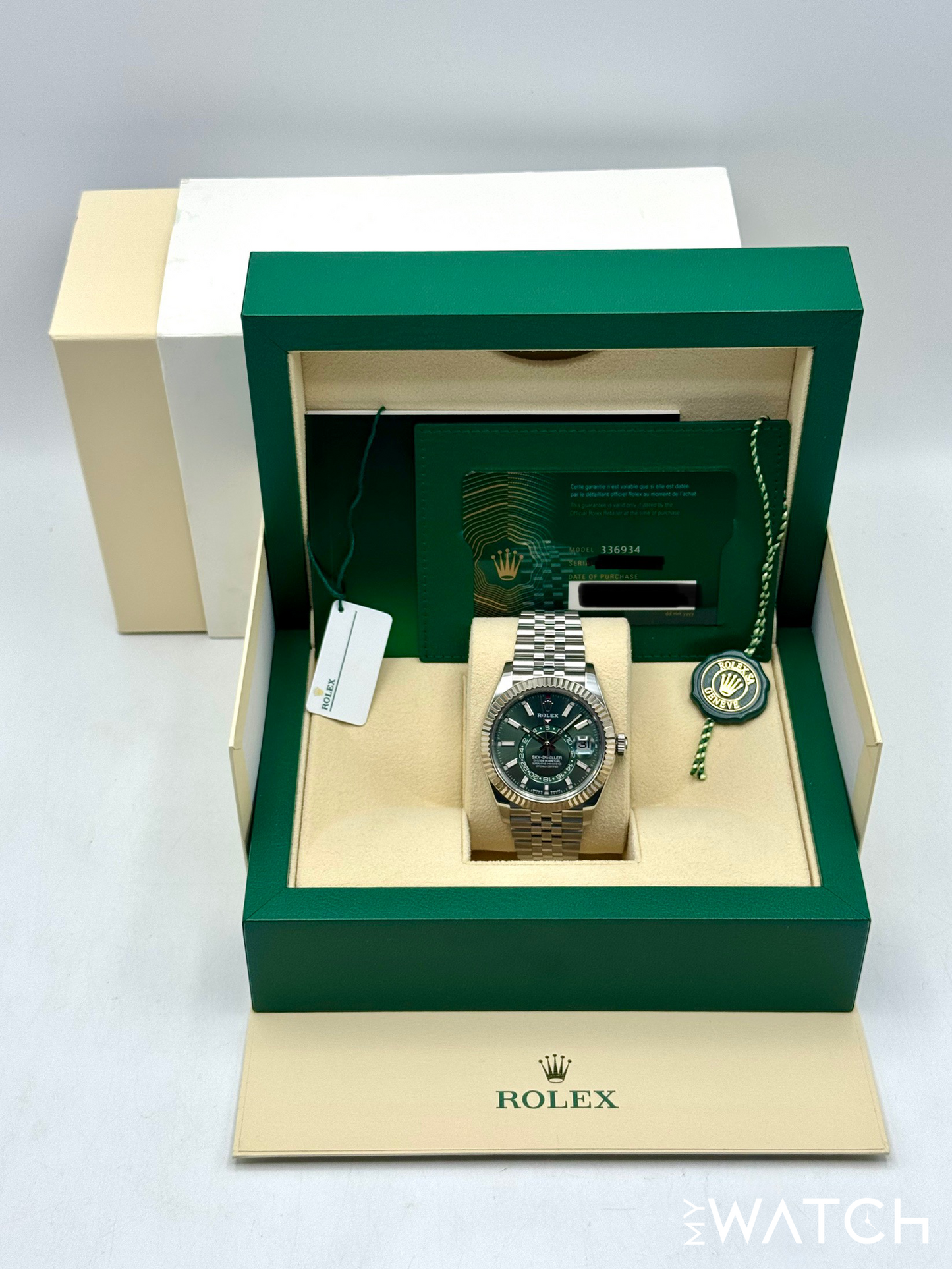 2023 Rolex Sky-Dweller 42mm 336934 Jubilee Green Dial
