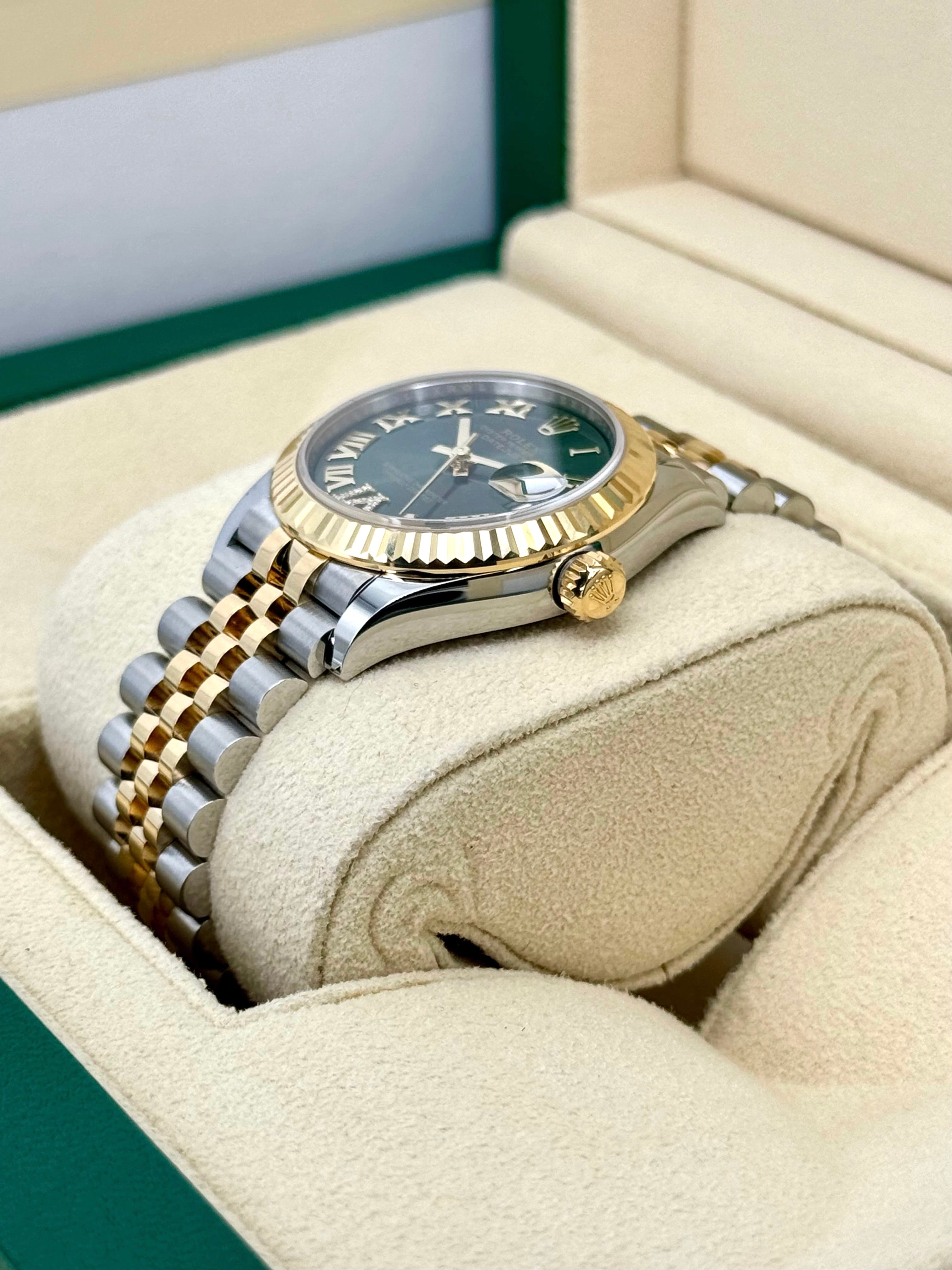 NEW 2023 Rolex Ladies Datejust 31mm 278273 Jubilee Green Dial