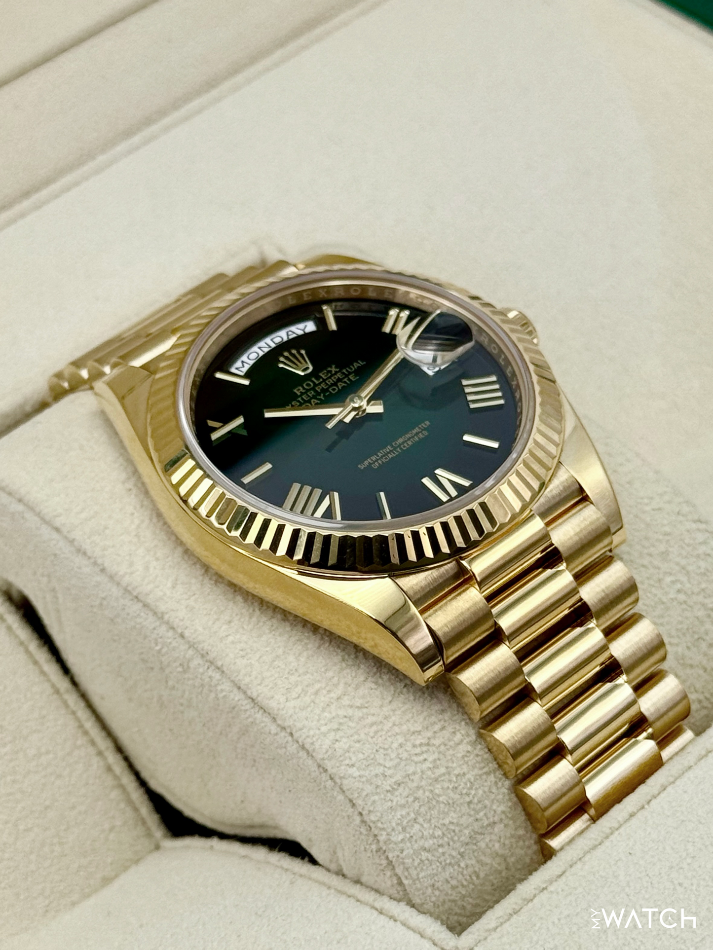 2025 Rolex Day-Date 40mm 228238 Presidential Green Ombre Dial