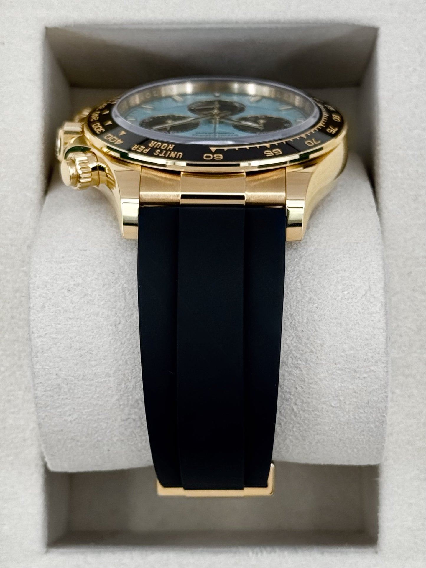 2025 Rolex Daytona 40mm 126518LN Yellow Gold Oysterflex Turquoise Dial