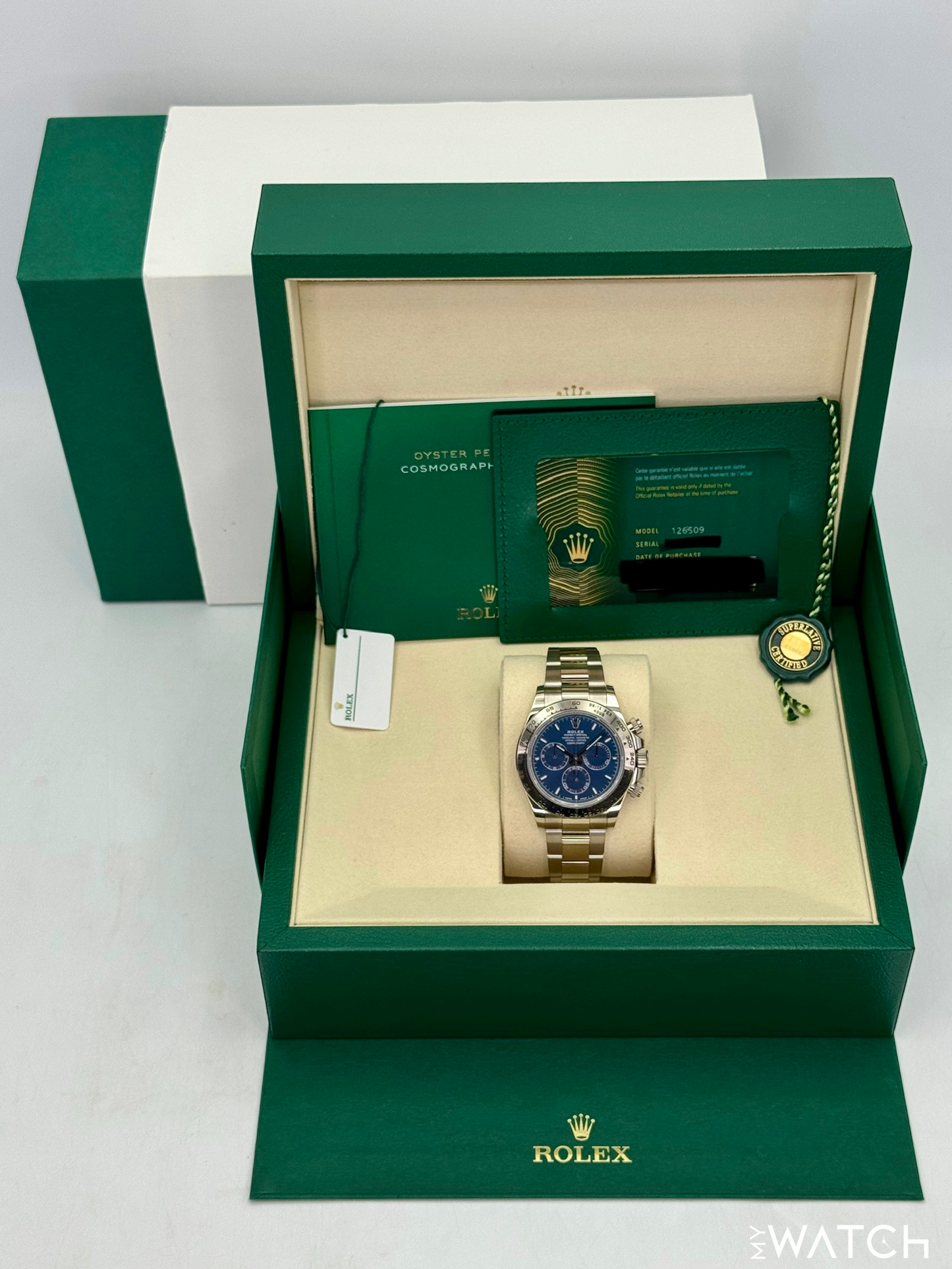 NEW 2025 Rolex Daytona 40mm 126509 White Gold Blue Dial (STICKERED)