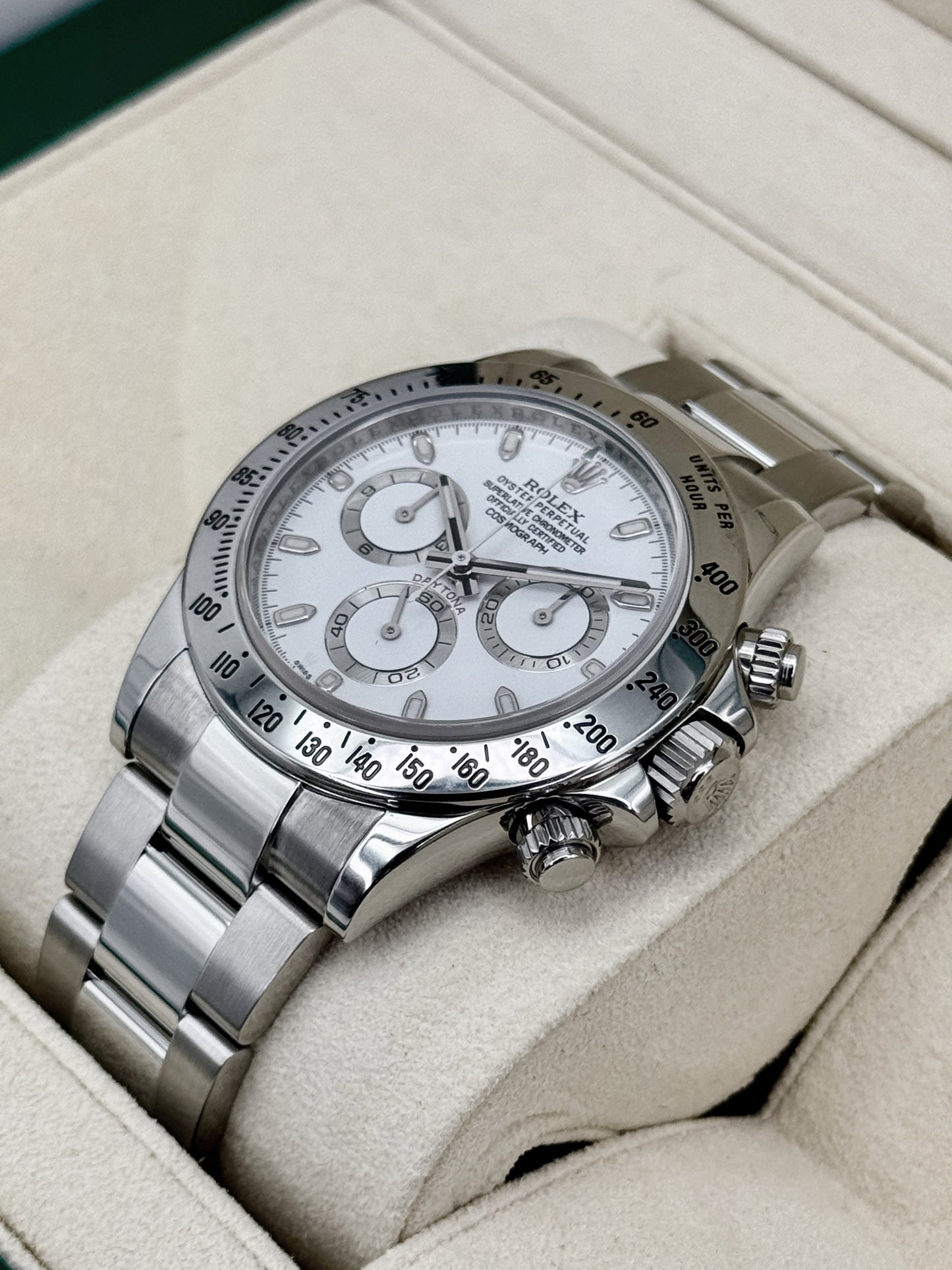 2015 Rolex Daytona 40mm 116520 Stainless Steel White Dial