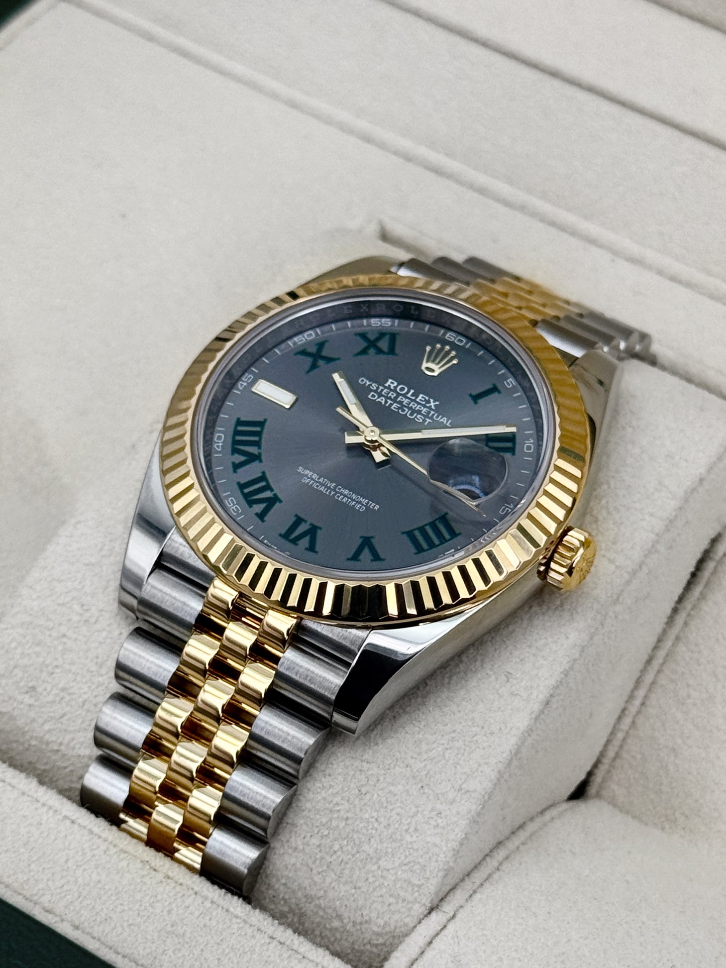 2021 Rolex Datejust 41mm 126333 Two-Tone Jubilee Wimbledon Dial