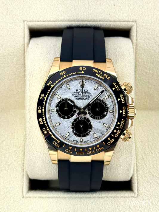 2022 Rolex Daytona 40mm 126518LN Yellow Gold Oysterflex Meteorite Dial (STICKERED) - MyWatchLLC