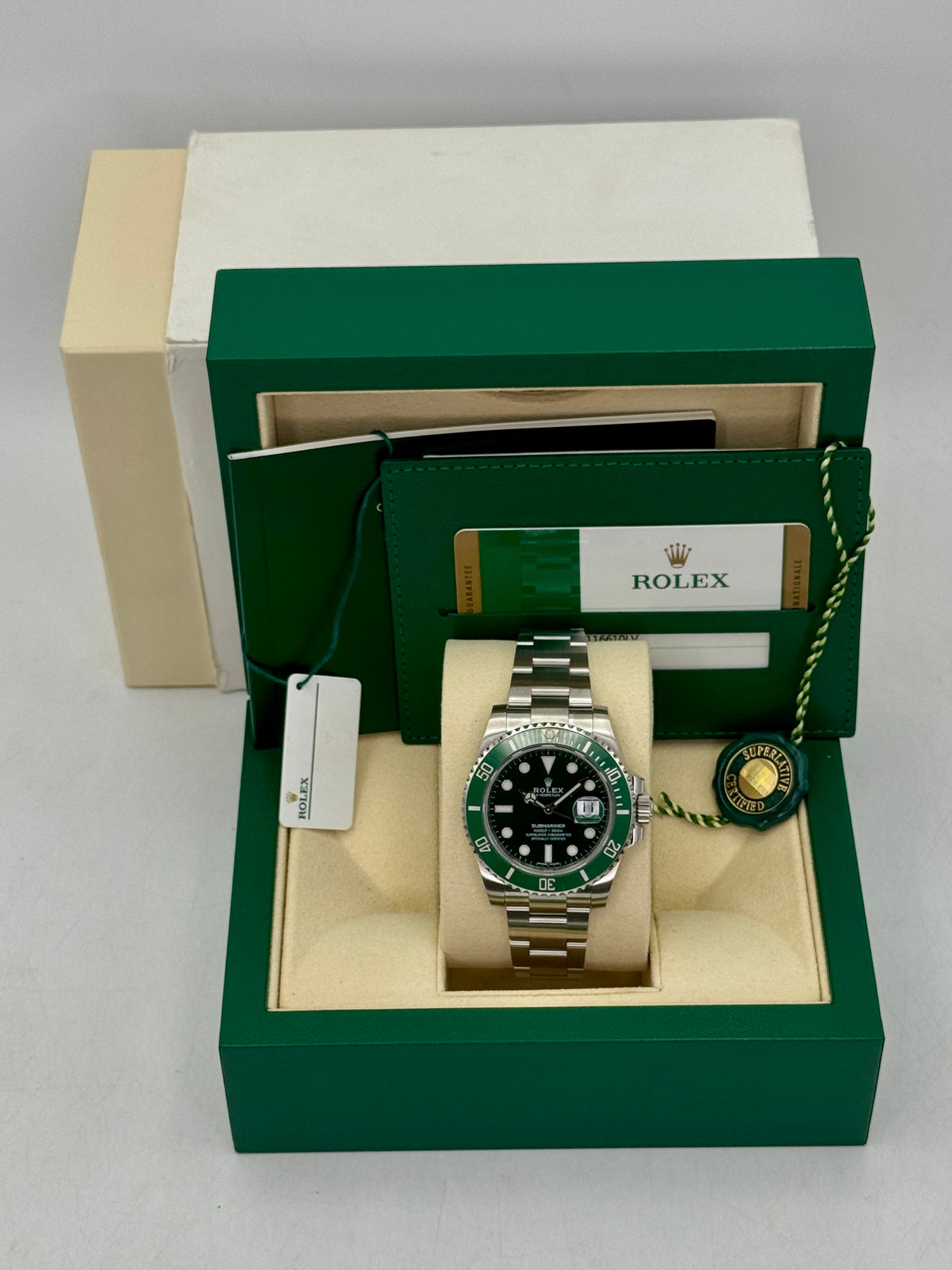 2016 Rolex Submariner Hulk 40mm 116610LV Green Dial