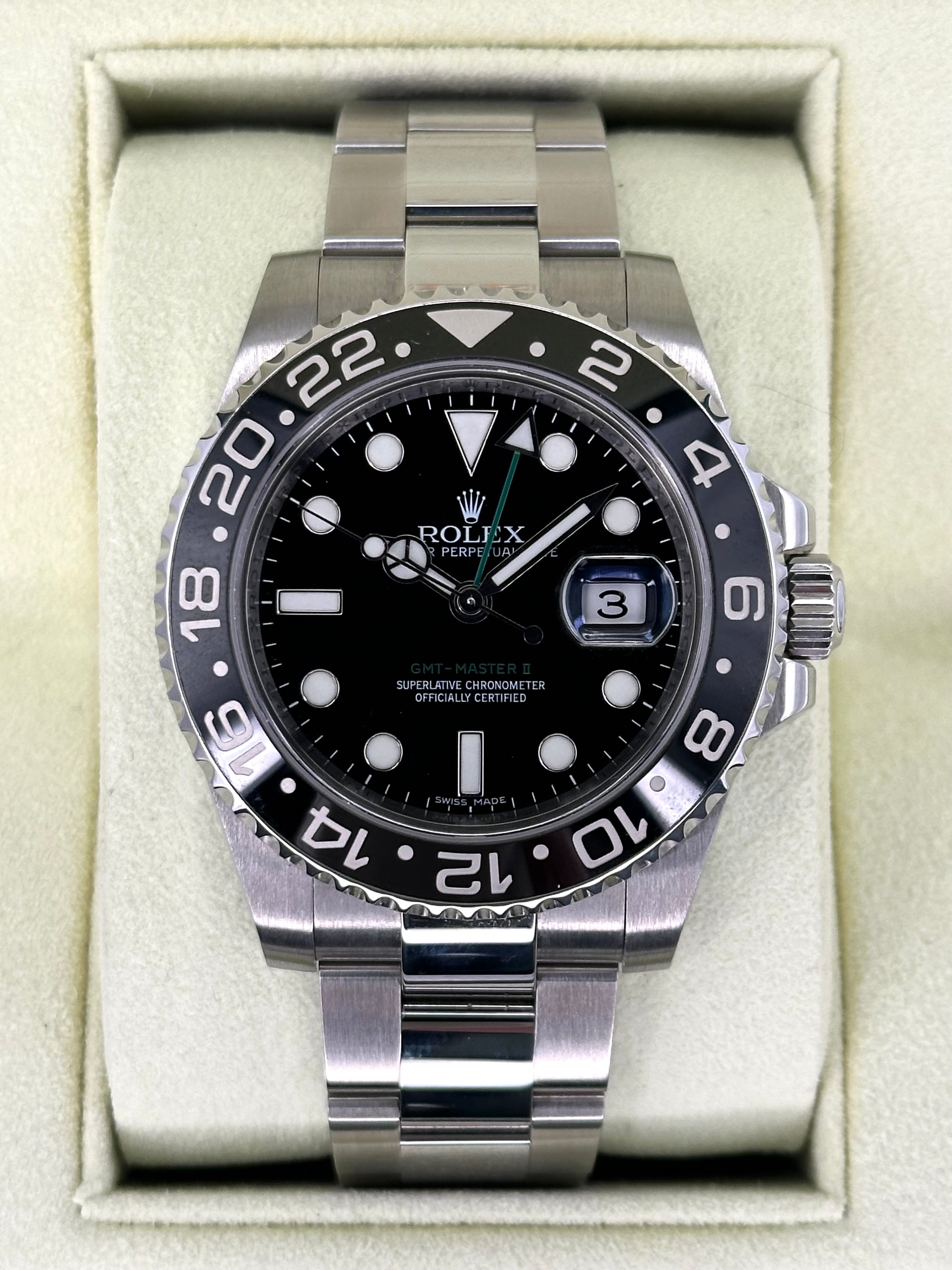 2011 Rolex GMT Master II 40mm 116710LN Stainless Steel Black Dial