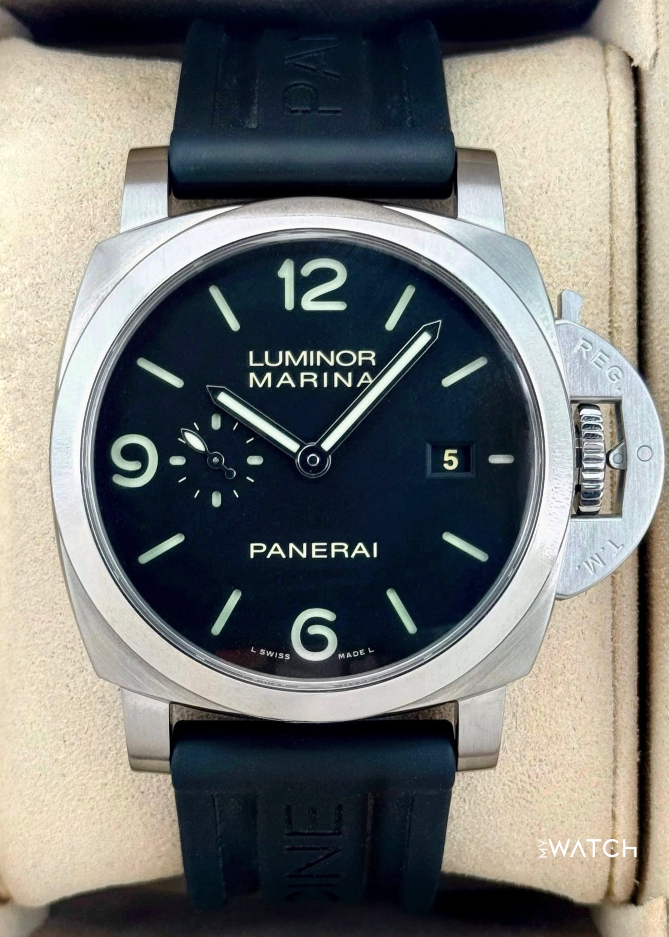 2025 Panerai Luminor Marina 44mm PAM03312 Stainless Steel Black Dial - MyWatchLLC