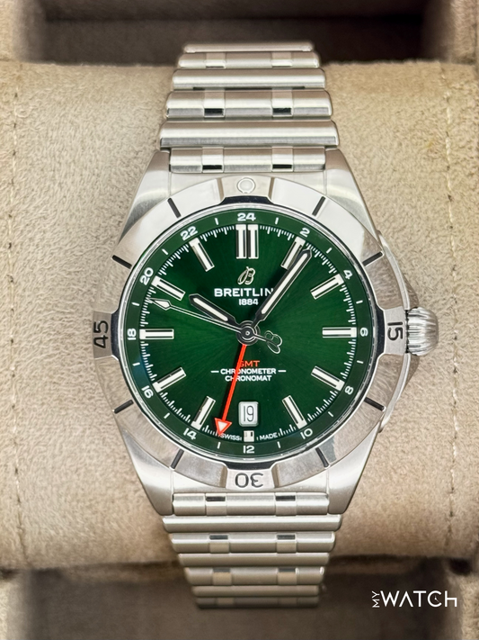 2023 Breitling Chronomat GMT 40mm A32398 Stainless Steel Green Dial
