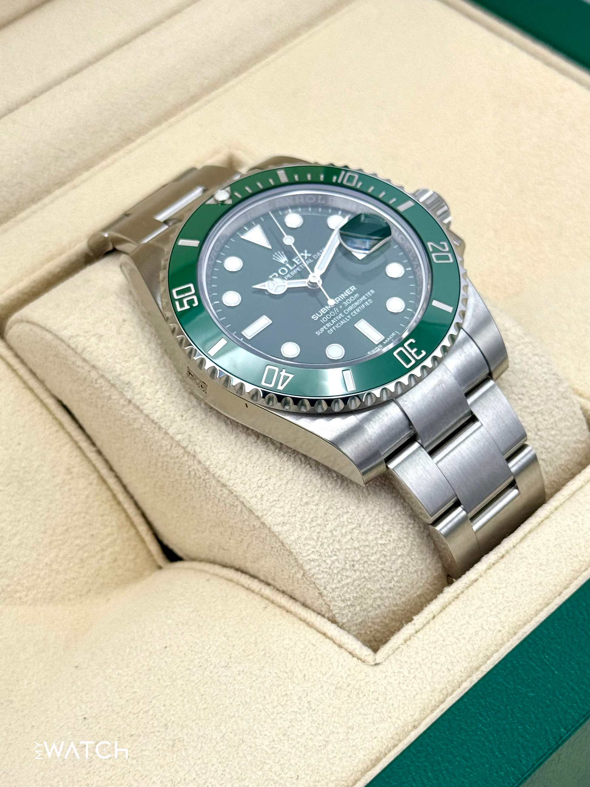 NEW OLD STOCK 2020 Rolex Submariner “Hulk” 40mm 116610LV Green Dial (STICKERED) - MyWatchLLC
