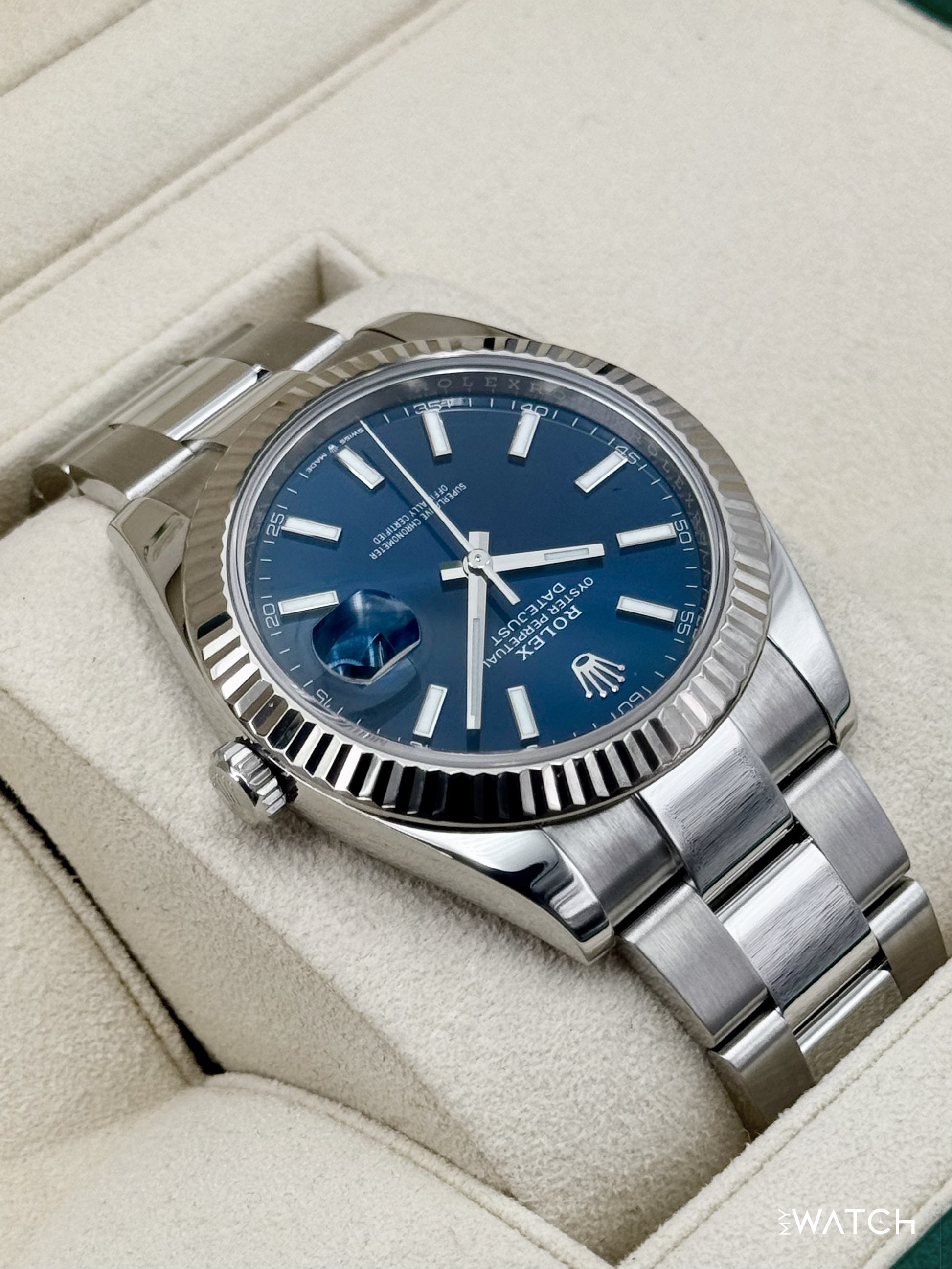 2021 Rolex Datejust 41mm 126334 Stainless Steel Oyster Blue Dial - MyWatchLLC