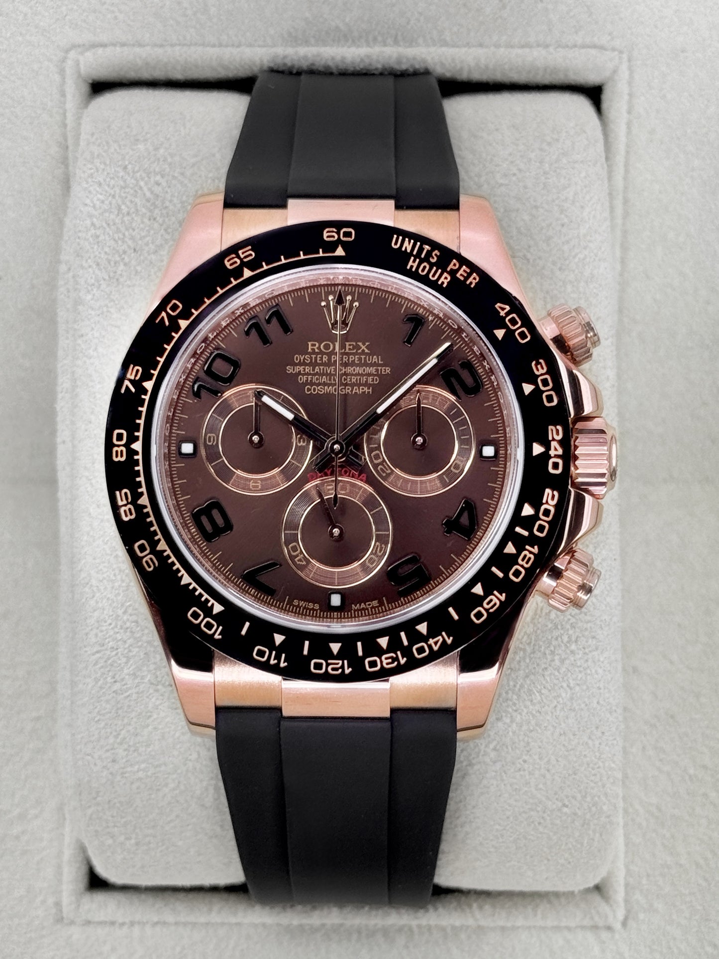 2012 Rolex Daytona 40mm 116515LN Rose Gold Oysterflex Chocolate Dial