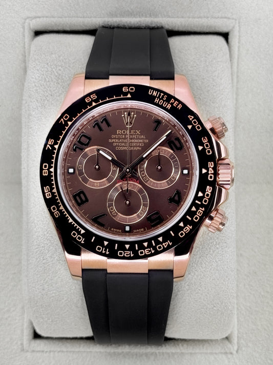 2012 Rolex Daytona 40mm 116515LN Rose Gold Oysterflex Chocolate Dial