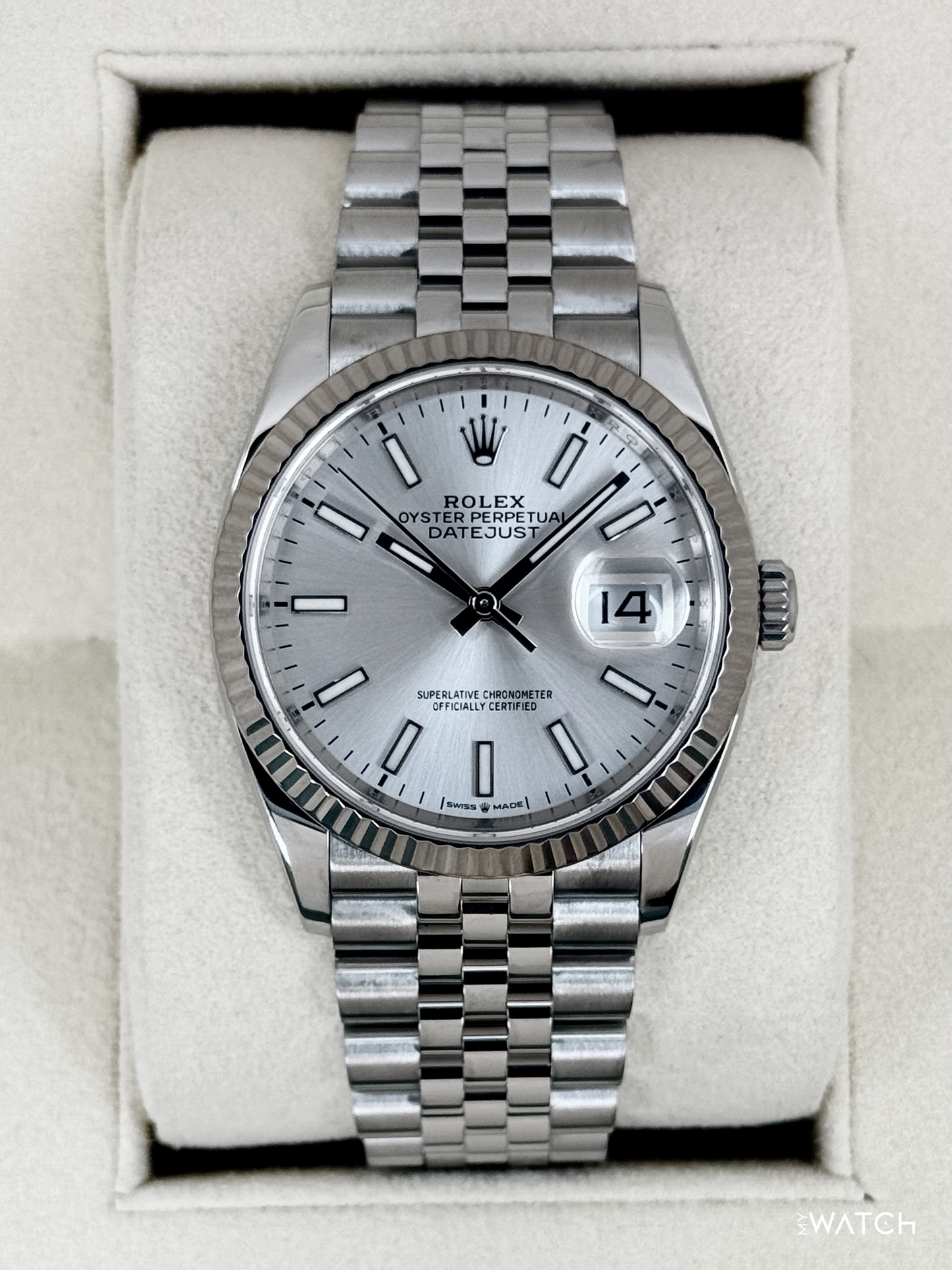 2021 Rolex Datejust 36mm 126234 Stainless Steel Jubilee Silver Dial - MyWatchLLC
