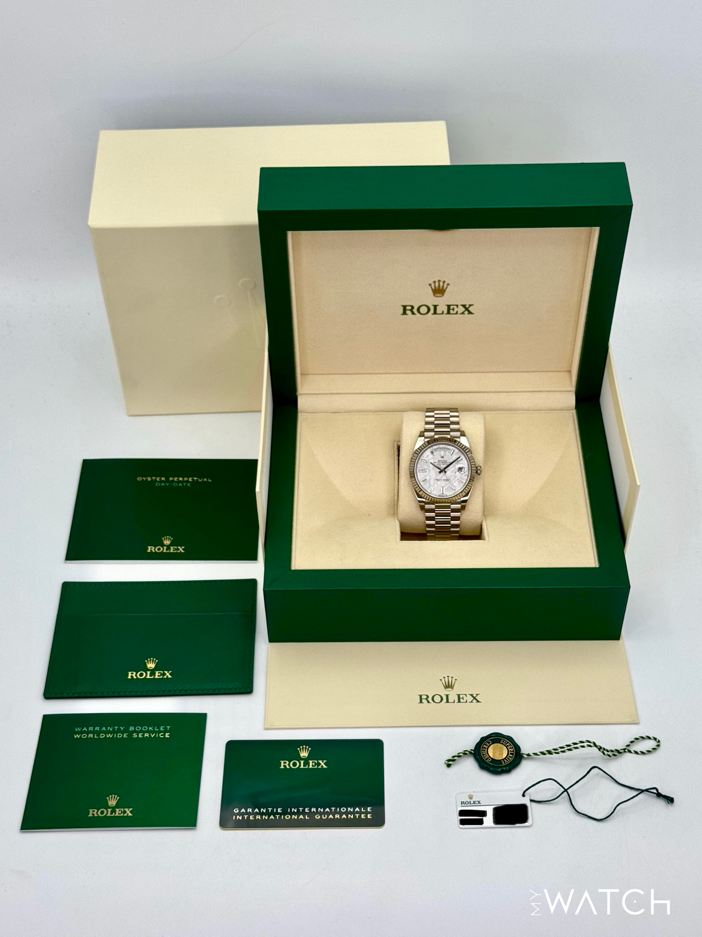 2025 Rolex Day-Date 40mm 228239 Presidential White Gold Meteorite Dial