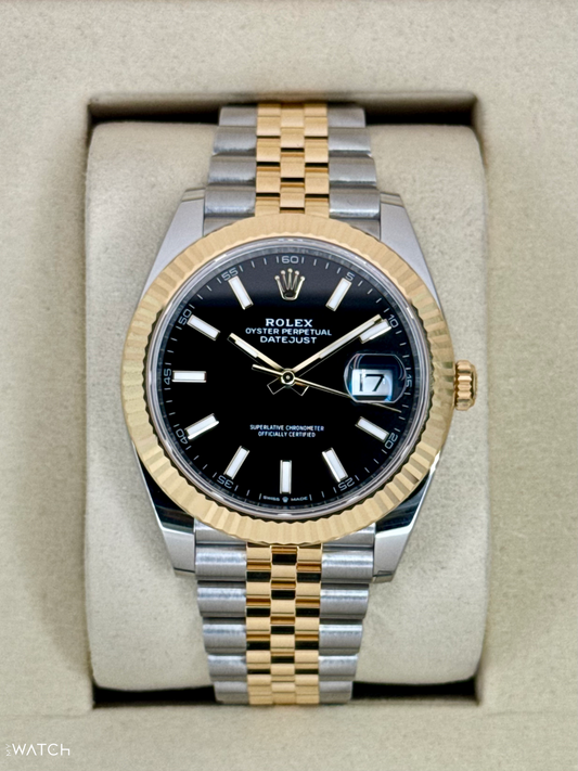NEW 2025 Rolex Datejust 41mm 126333 Two-Tone Jubilee Black Dial