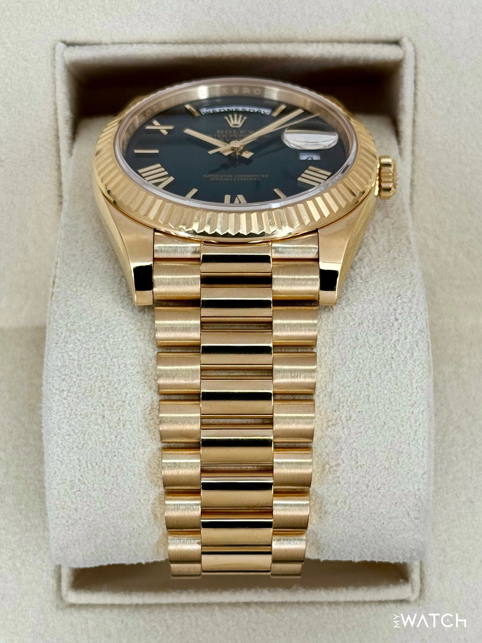 2024 Rolex Day-Date 40mm 228238 Presidential Green Ombre Dial - MyWatchLLC