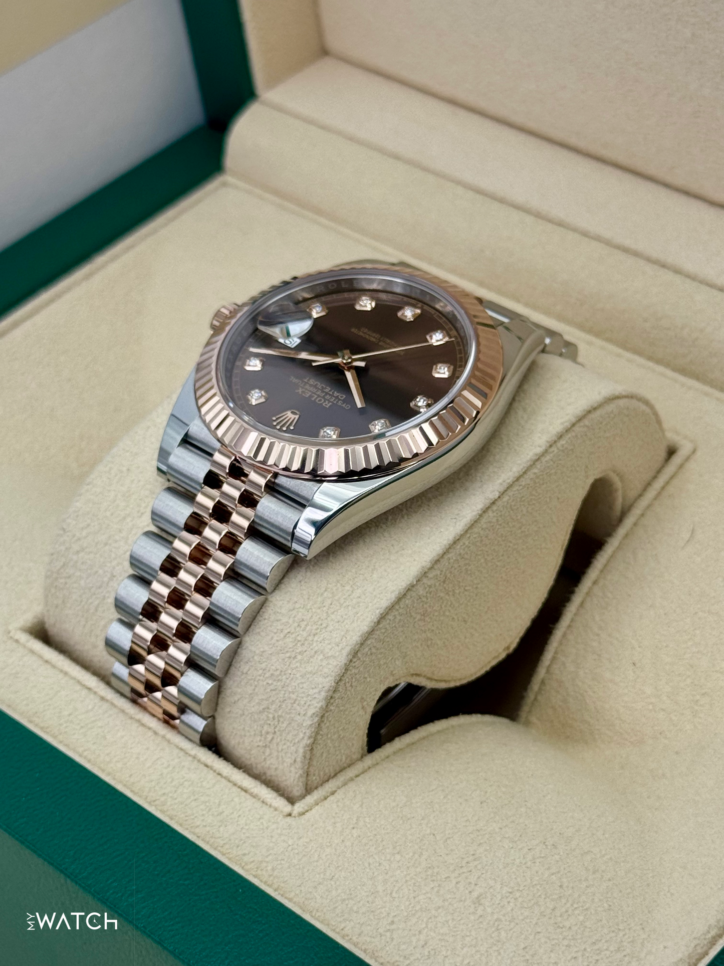 2023 Rolex Datejust 41mm 126331 Two-Tone Jubilee Chocolate Diamond Dial