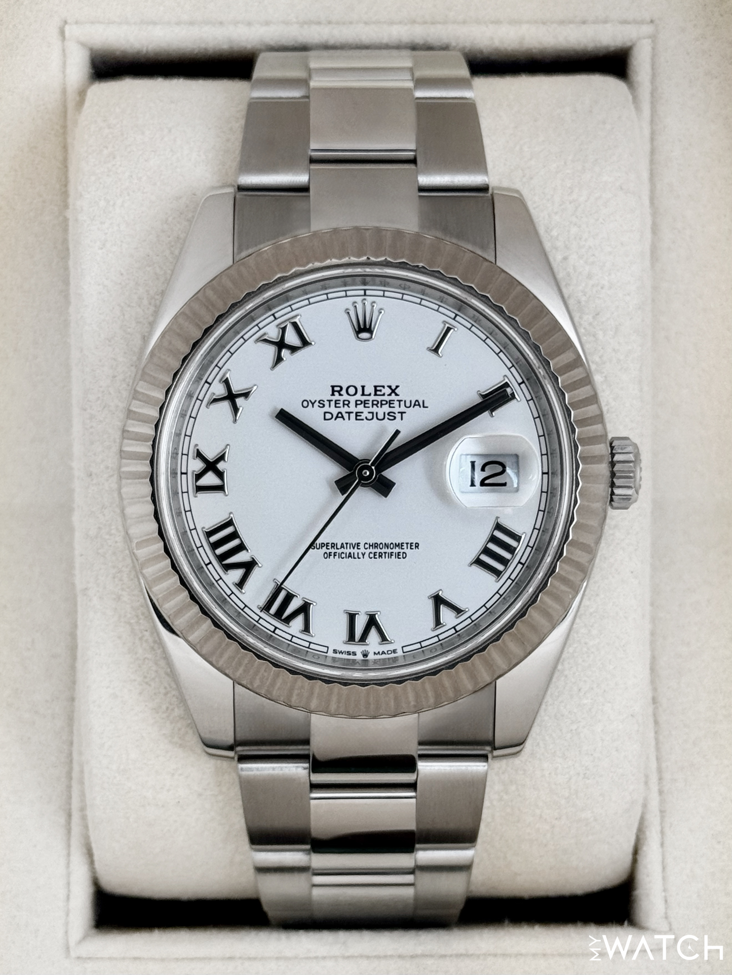 2019 Rolex Datejust 41mm 126334 Stainless Steel Oyster White Dial
