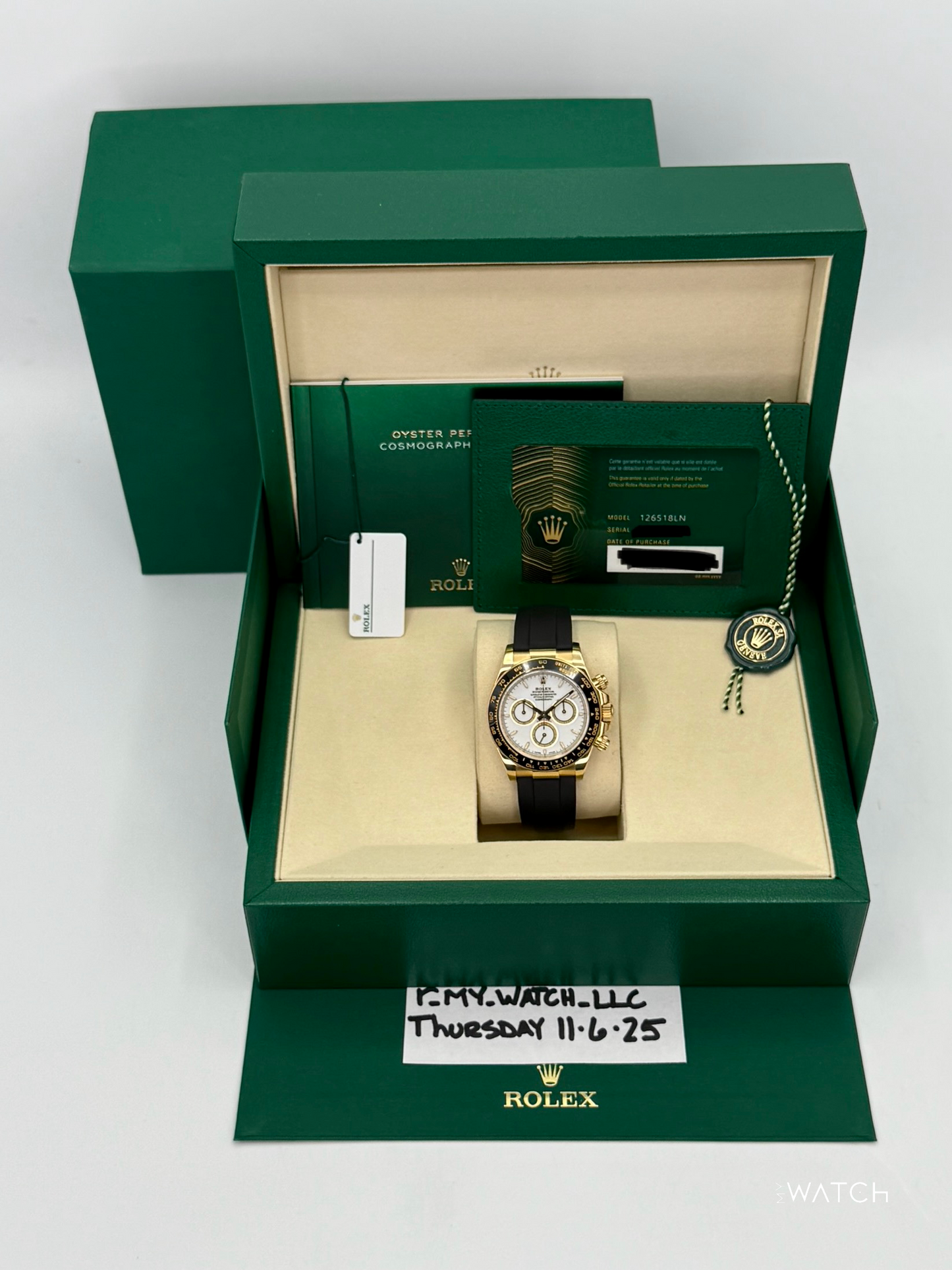 2025 Rolex Daytona 40mm 126518LN Yellow Gold White Dial