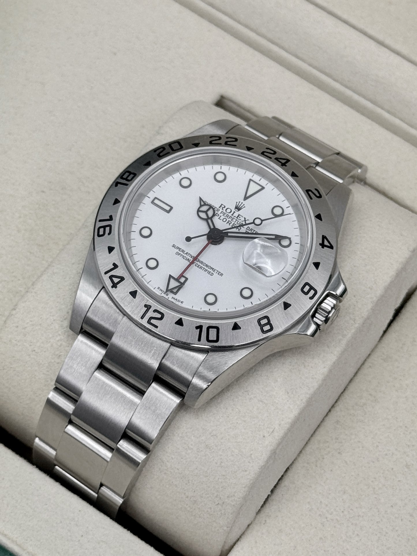 2005 Rolex Explorer II 40mm 16570 Stainless Steel Polar White Dial