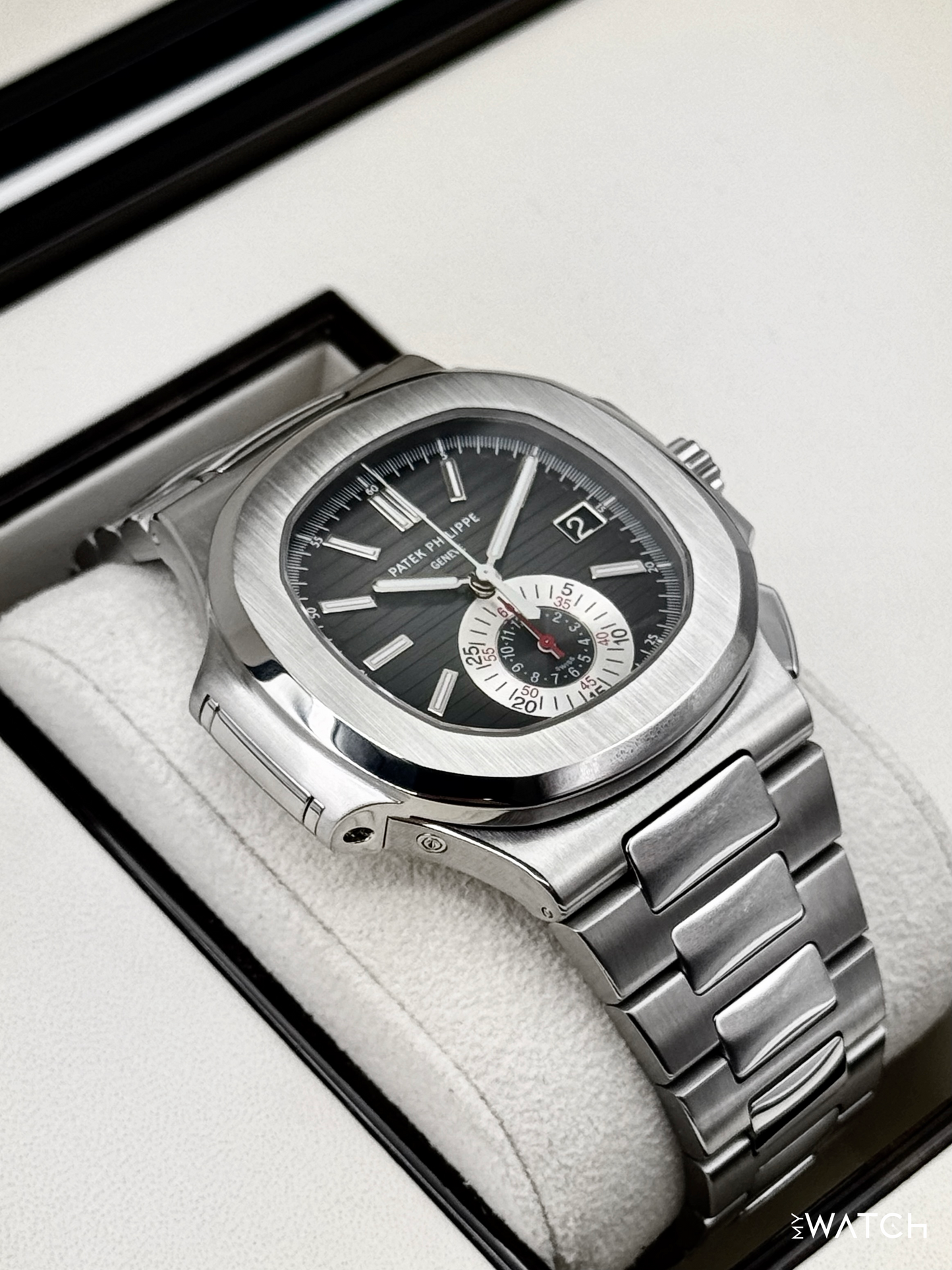 2011 Patek Philippe Nautilus Chrono 40.5mm 5980/1A Stainless Steel Grey Dial - MyWatchLLC