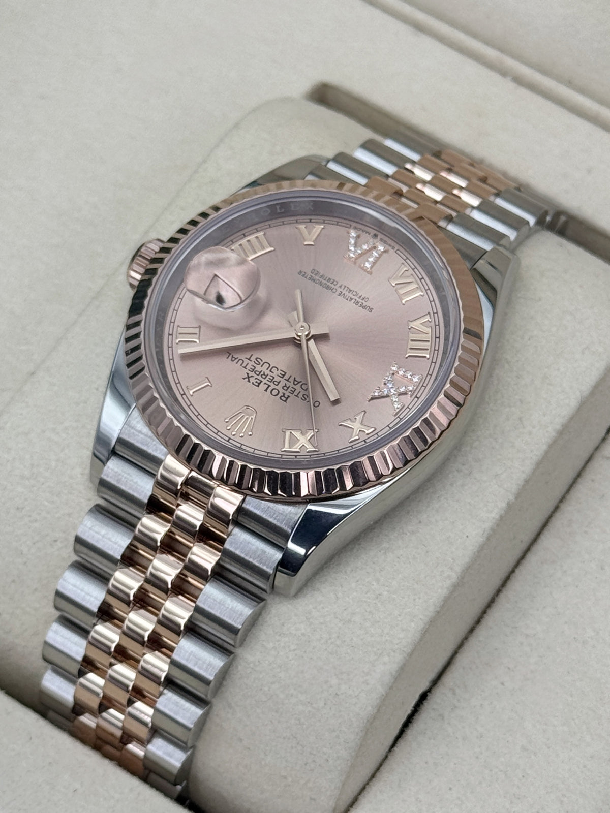 2025 Rolex Datejust 36mm 126231 Two-Tone Jubilee Rosé Diamond Dial