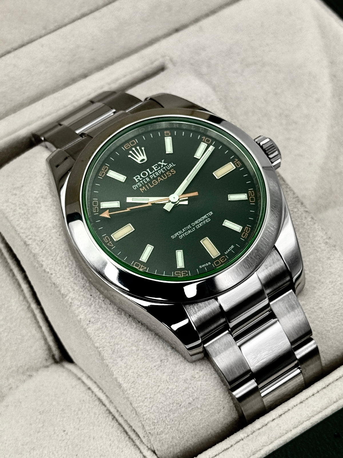2018 Rolex Milgauss 40mm 116400GV Stainless Steel Black Dial