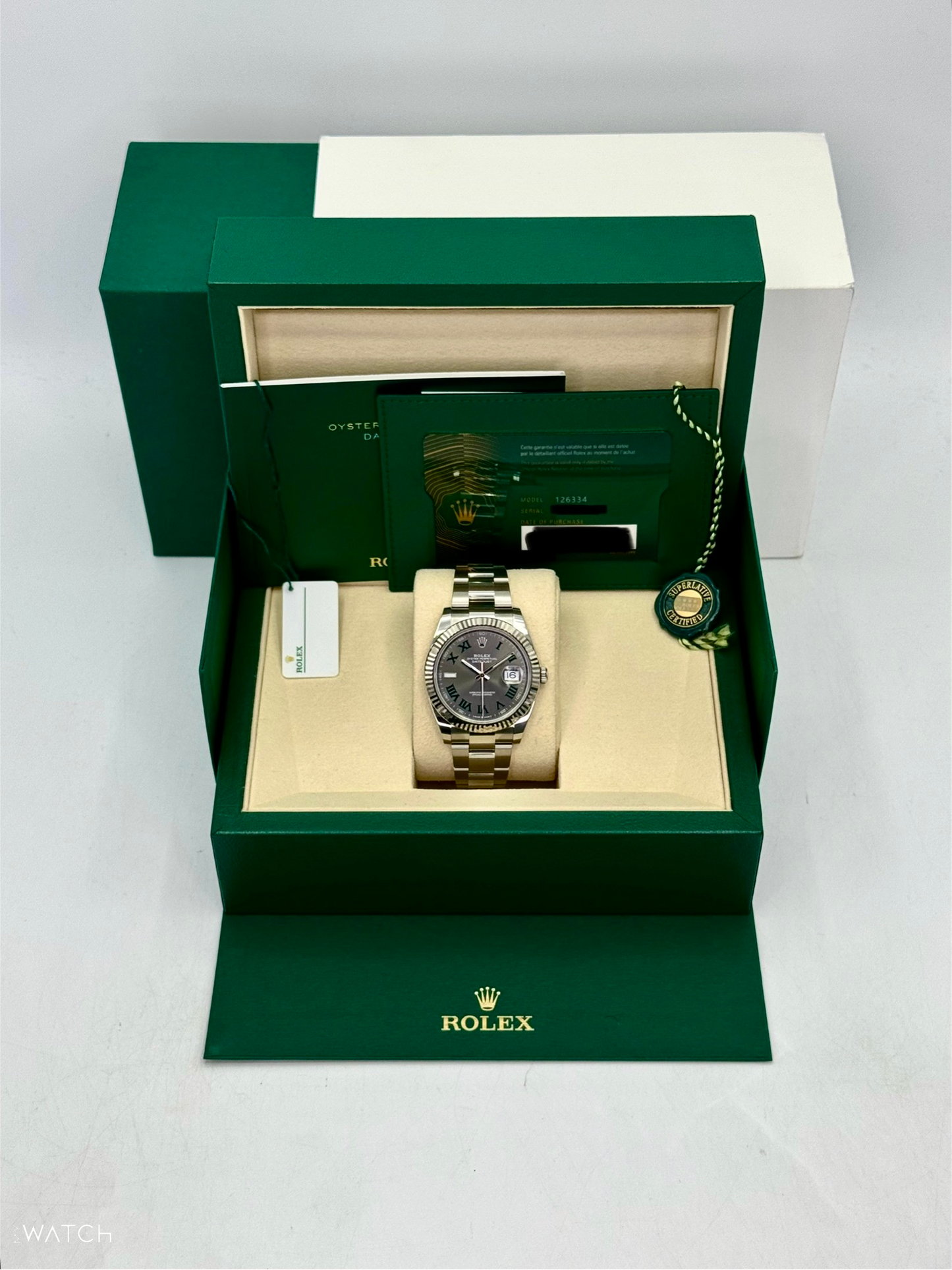 NEW 2025 Rolex Datejust 41mm 126334 Oyster Wimbledon Dial - MyWatchLLC