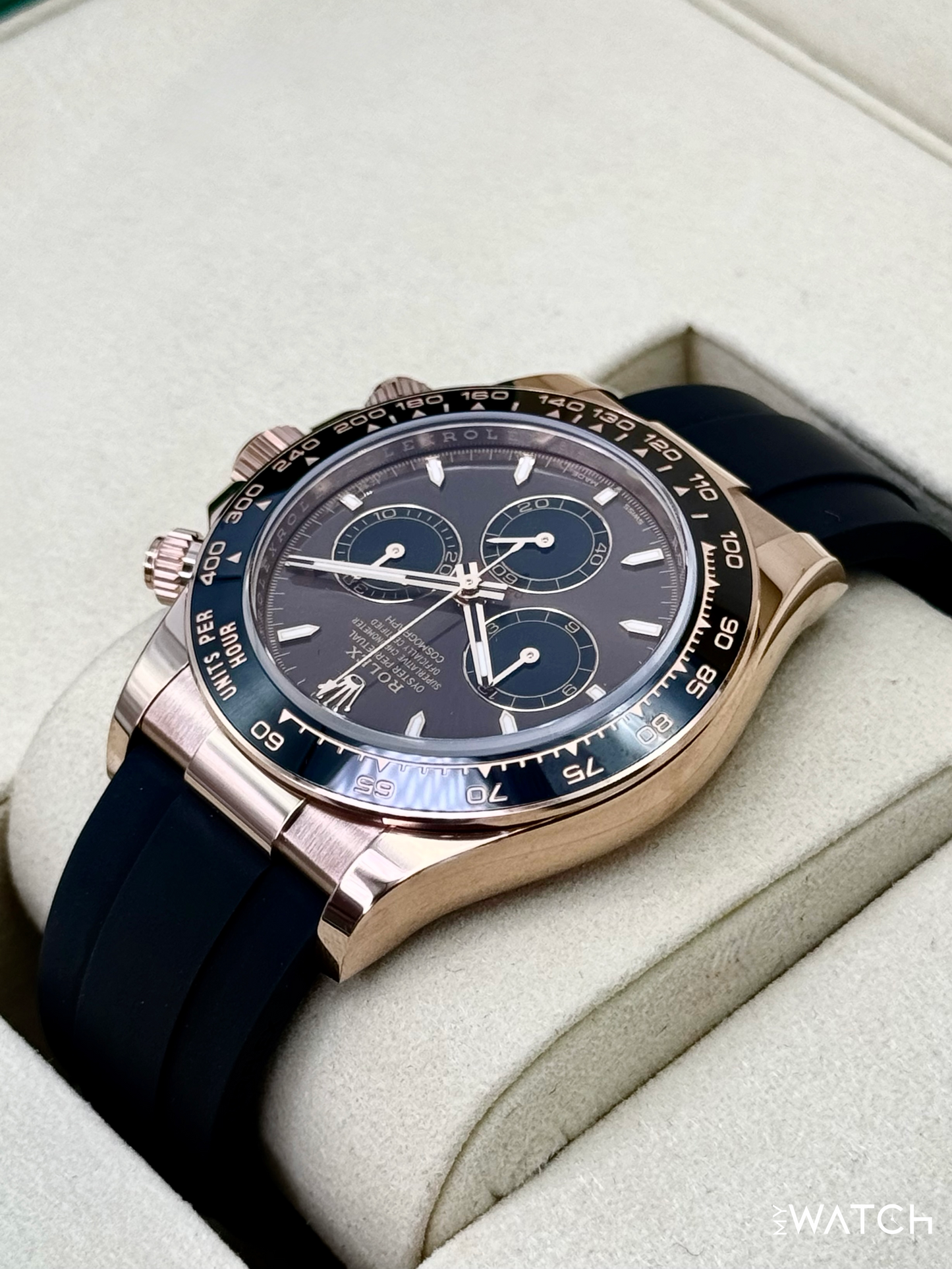 NEW 2025 Rolex Daytona 40mm 126515LN Rose Gold Oysterflex Chocolate Dial - MyWatchLLC