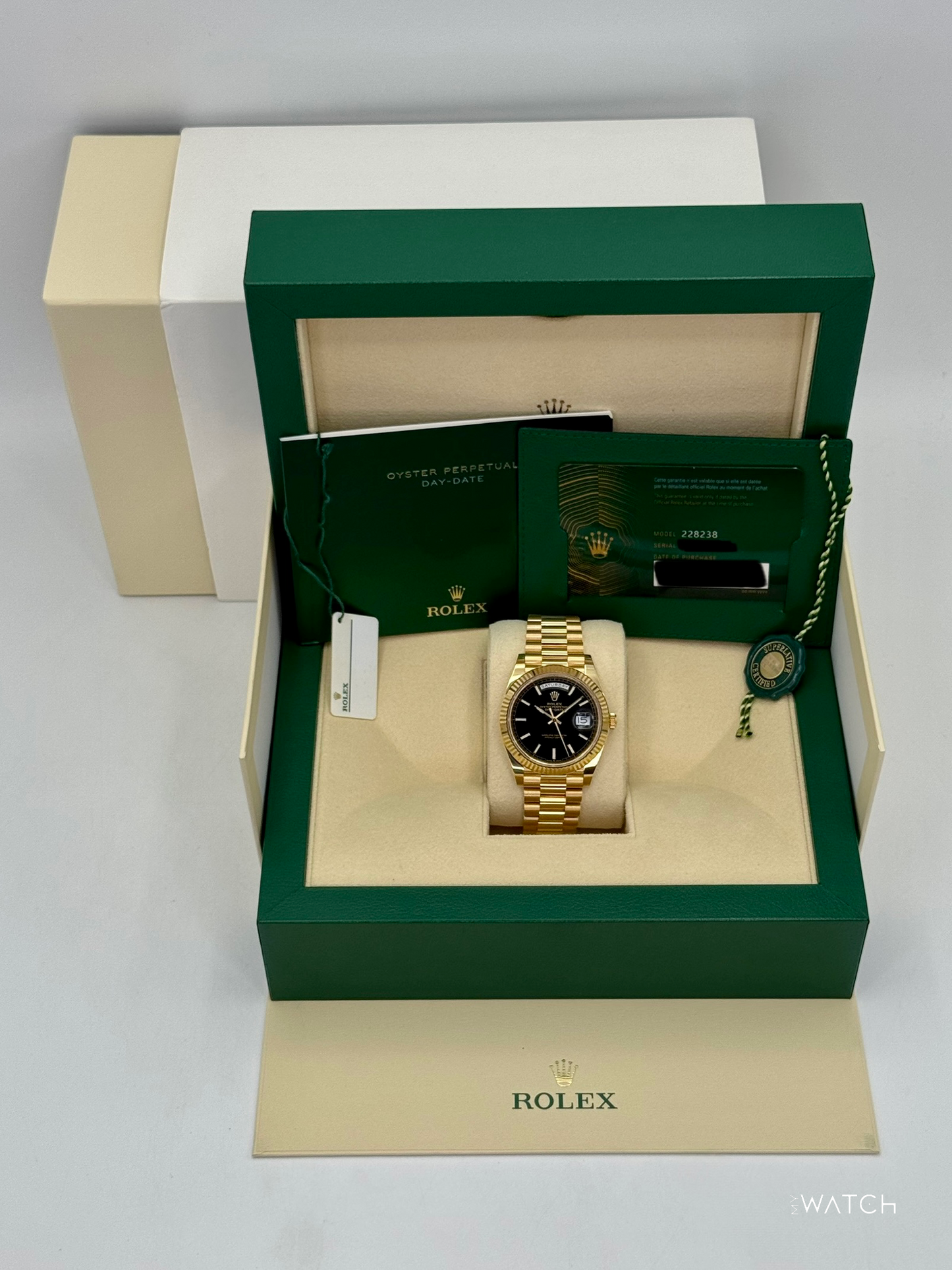 2024 Rolex Day-Date 40mm 228238 Yellow Gold Black Dial