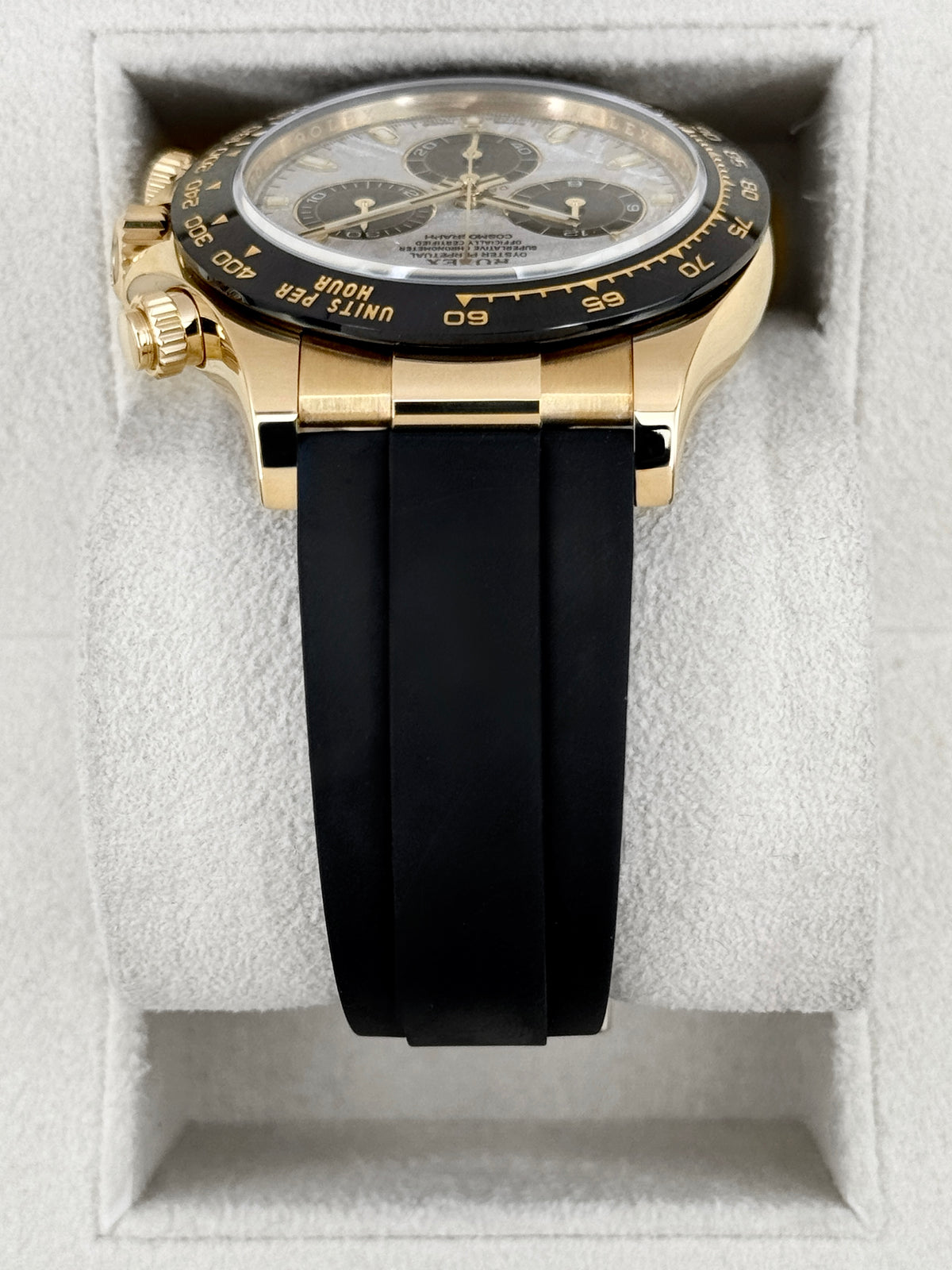 2022 Rolex Daytona 40mm 116518LN Yellow Gold Oysterflex Meteorite Dial