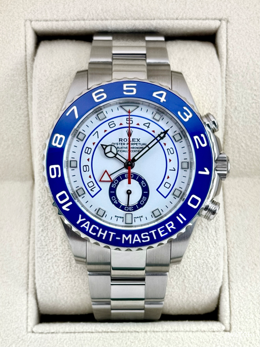 2019 Rolex Yacht-Master II 44mm 116680 Stainless Steel White Dial - MyWatchLLC