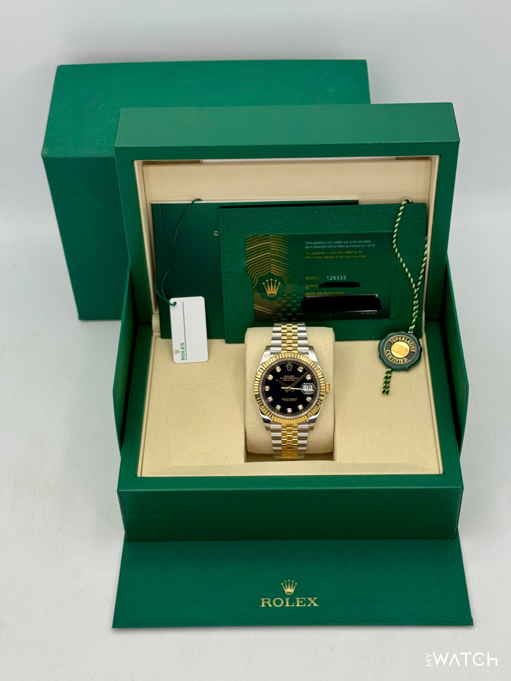 2025 Rolex Datejust 41mm 126333 Two-Tone Jubilee Black Dial - MyWatchLLC